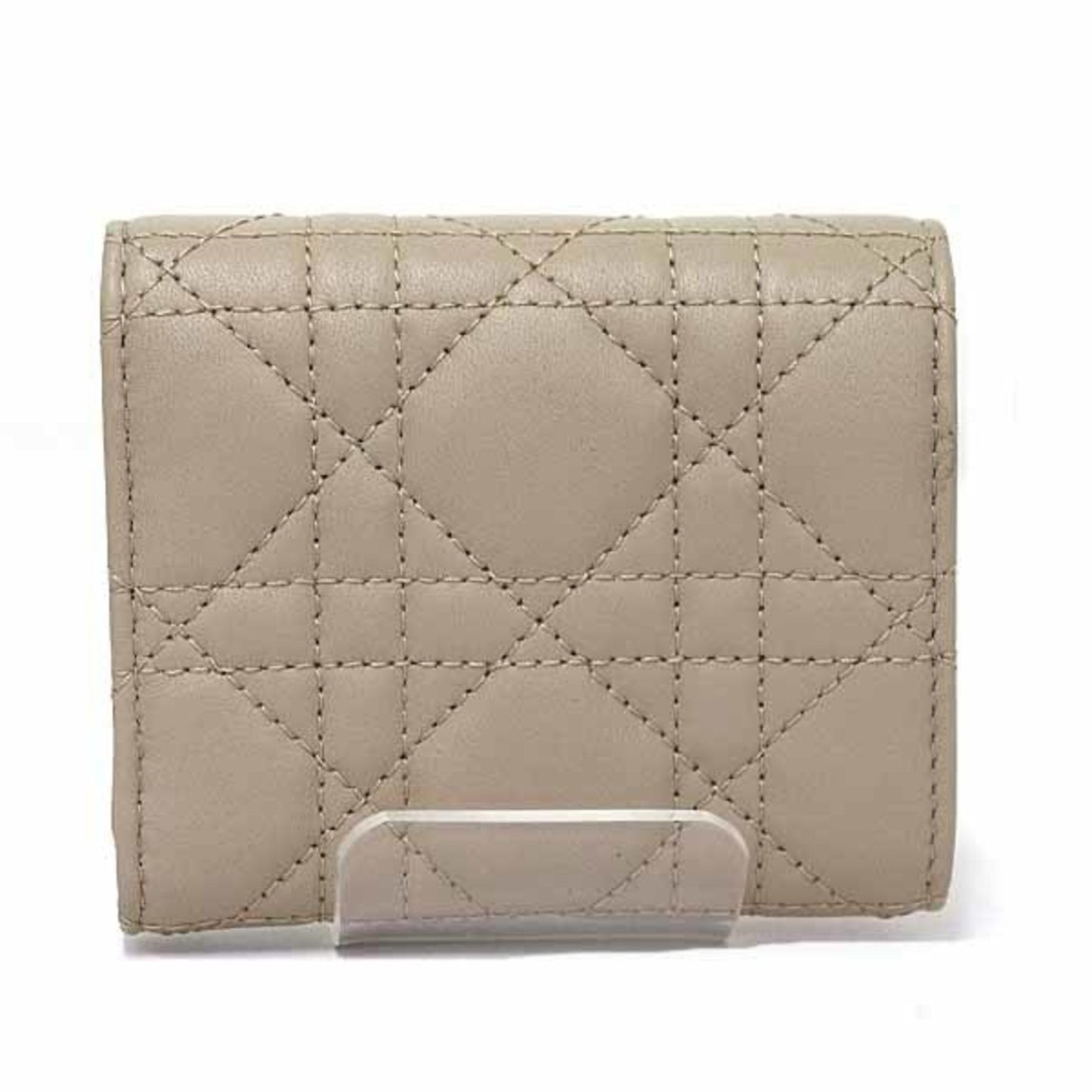 Christian Dior Beige Leather Wallet (Tri-Fold) ()
