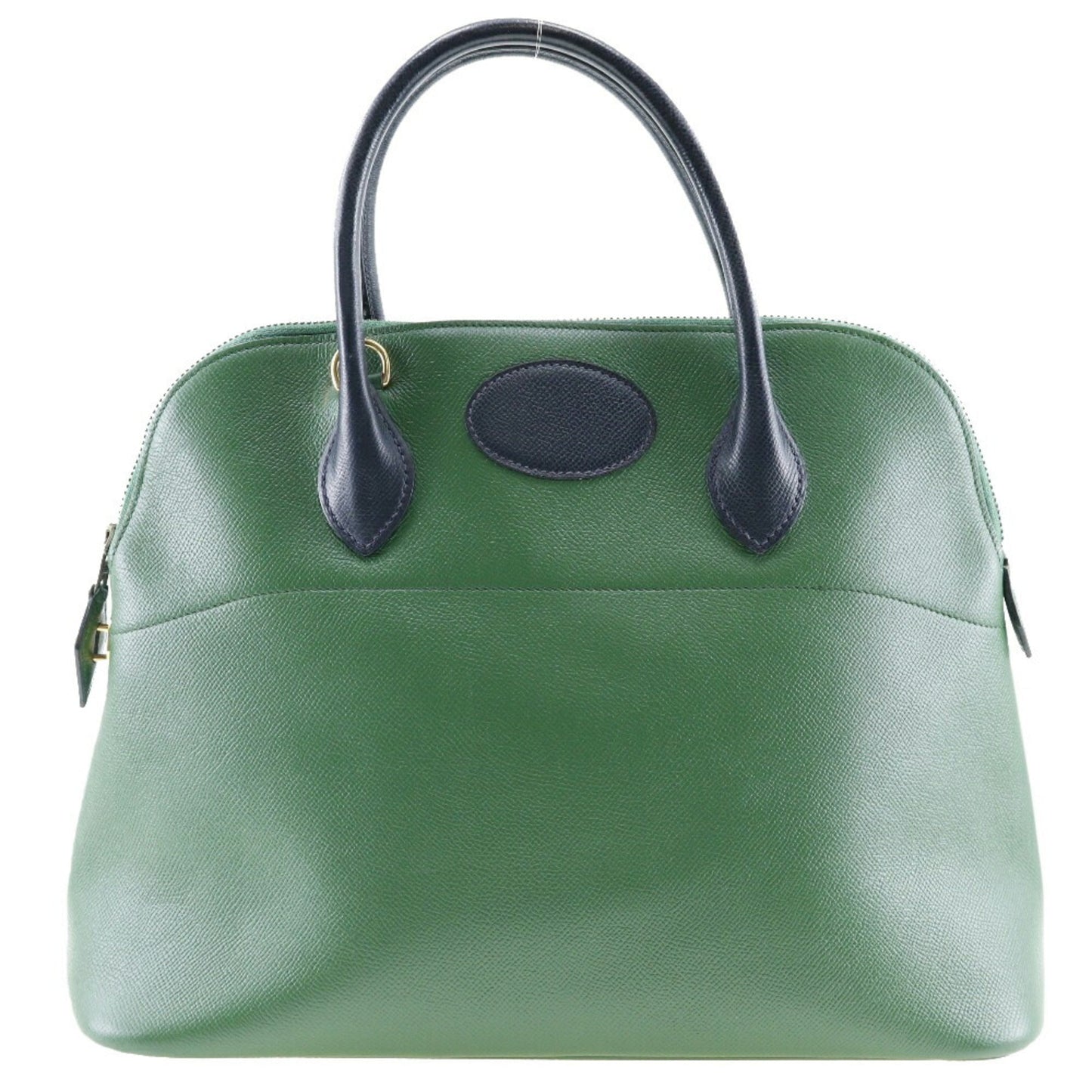 Hermes Green Navy Courchevel Leather Handbag ( )