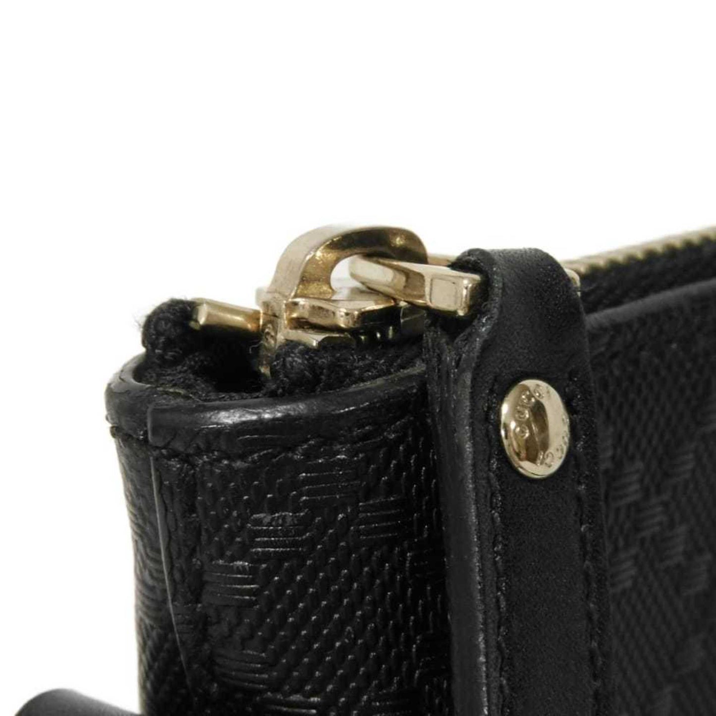 Gucci Diamante Black Leather Messenger Bag Shoulder Bag ( )
