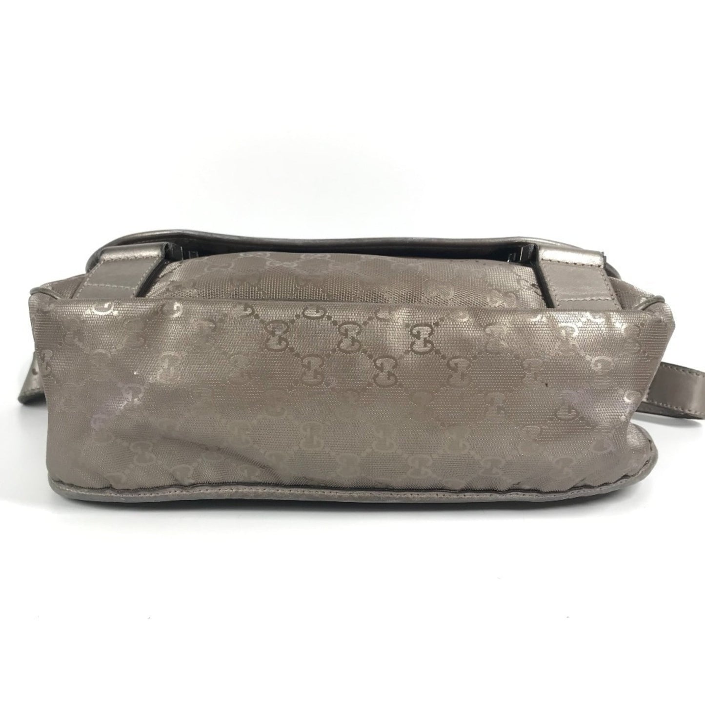 Gucci Metallic Gg Imprimé Leather Messenger Bag Shoulder Bag ( )