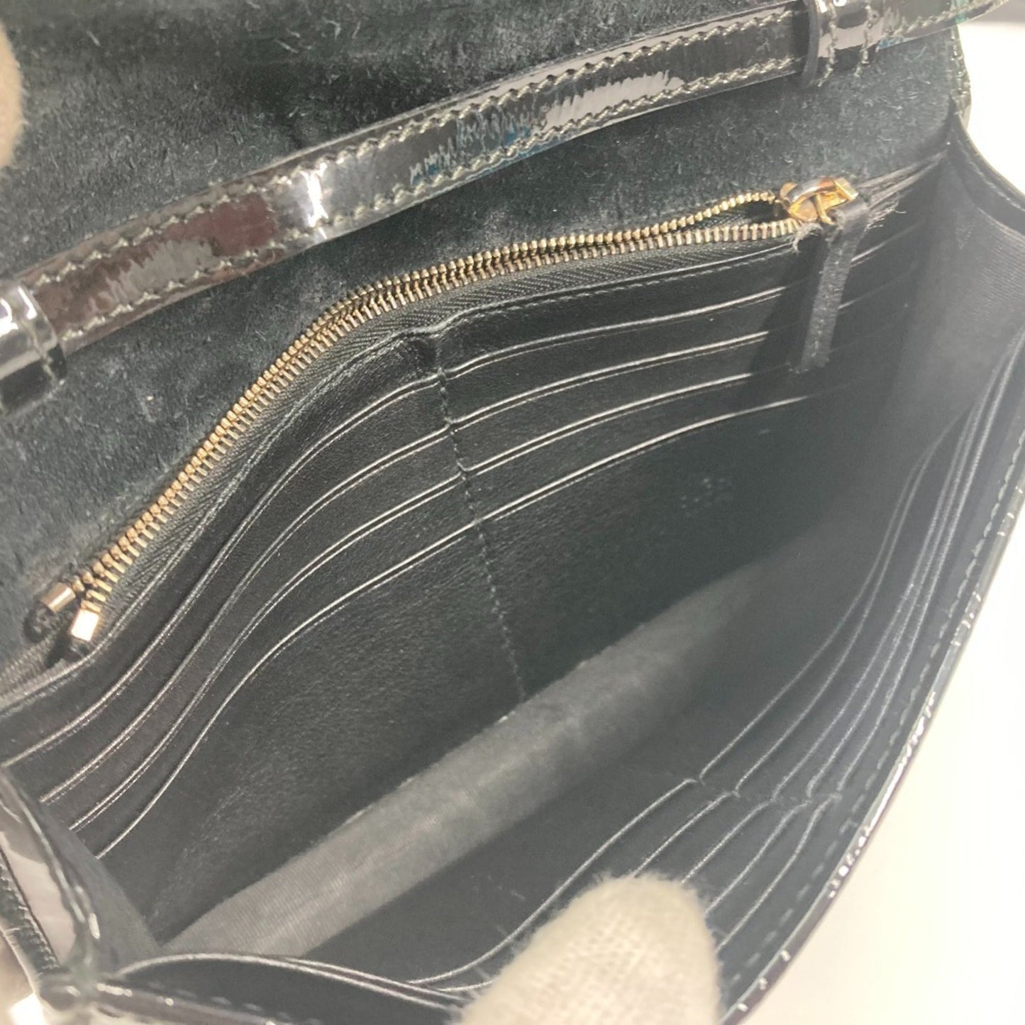 Gucci Black Patent Leather Shoulder Bag ( )