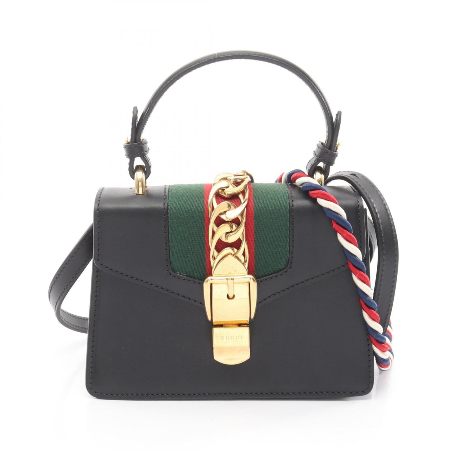 Gucci Black Multi-Color Leather Handbag ( )