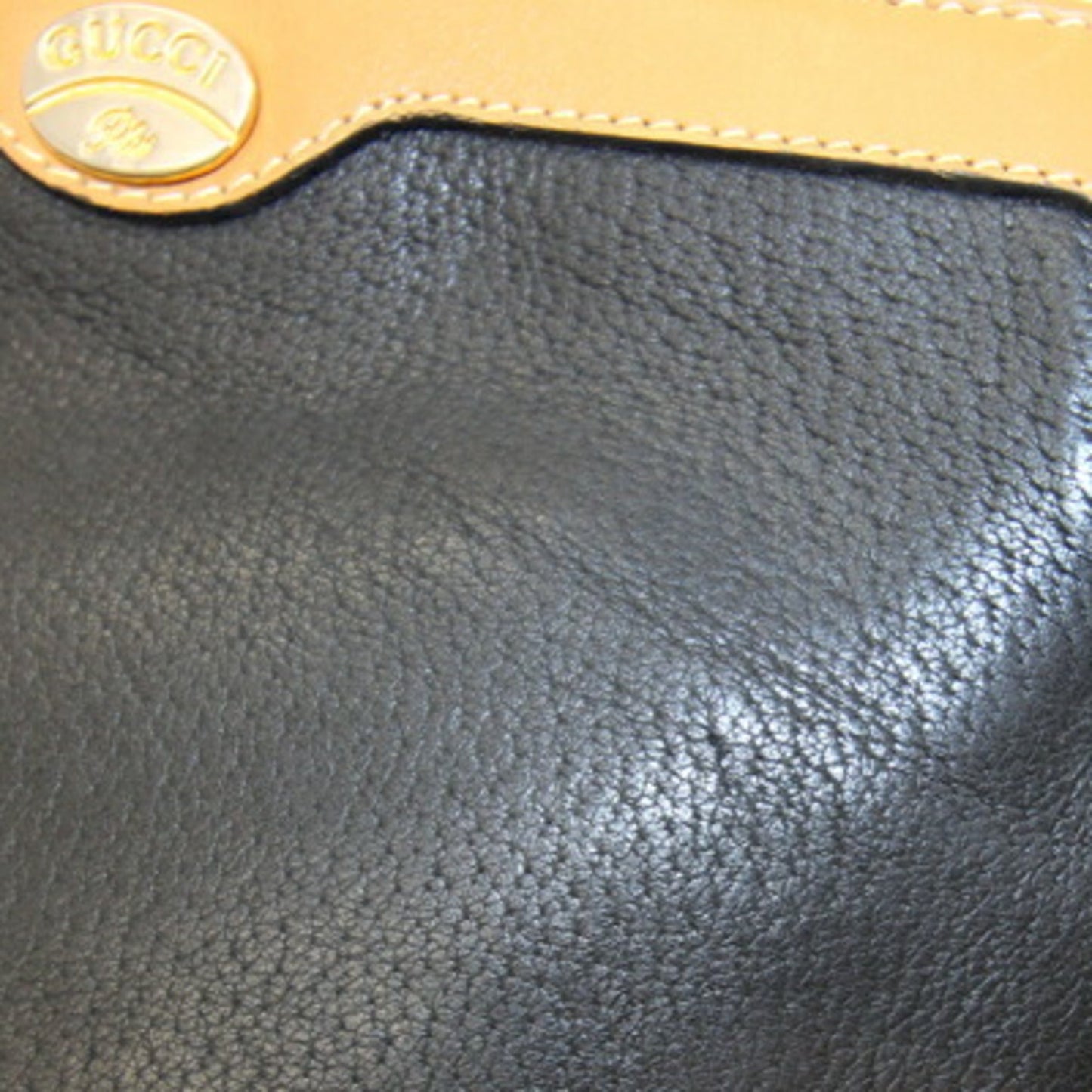 Gucci Black Light Brown Leather Pochette Shoulder Bag ( )