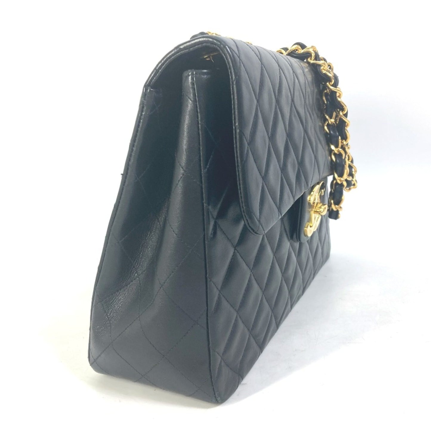 Chanel A01094 CC Mark   shawl double chain bag Shoulder Bag Black Gold