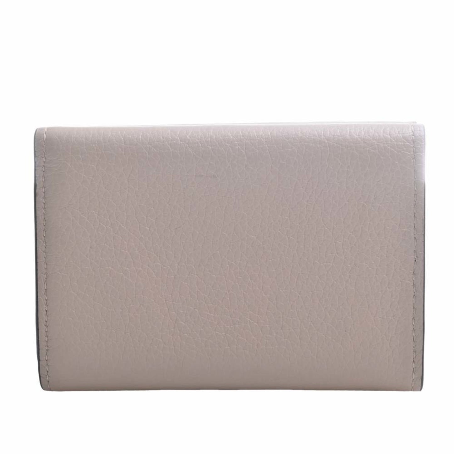 LOUIS VUITTON Leather Portefeuille Lock Trifold Wallet M69340 Greige Women's