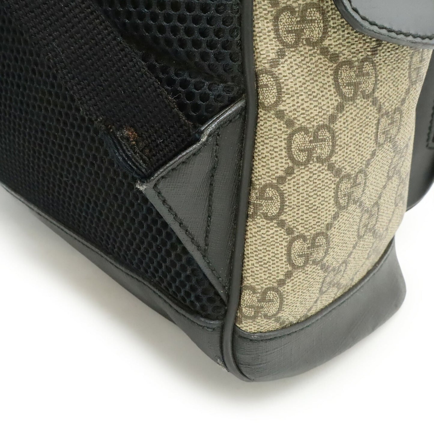 Gucci Beige Black Gg Supreme Backpack ( )