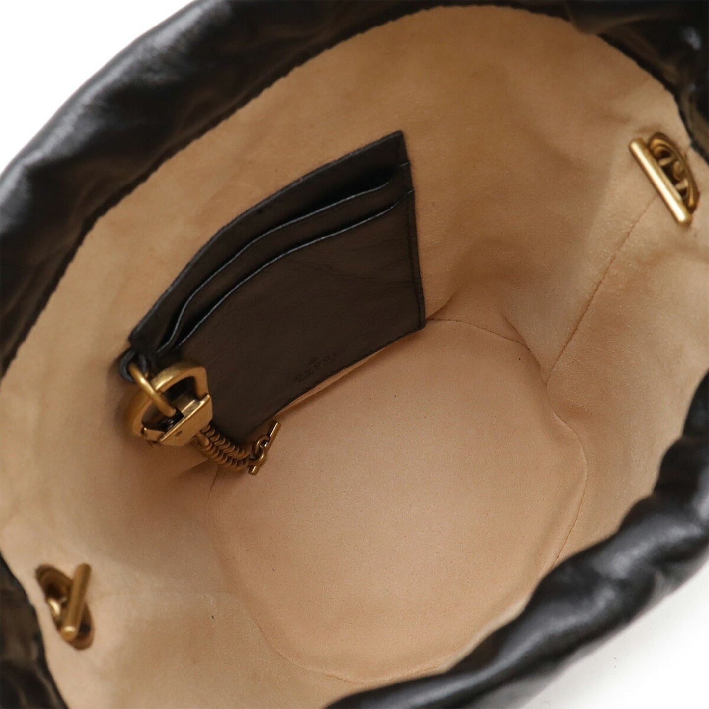 Gucci Gg Marmont Black Red Color Leather Shoulder Bag ( )