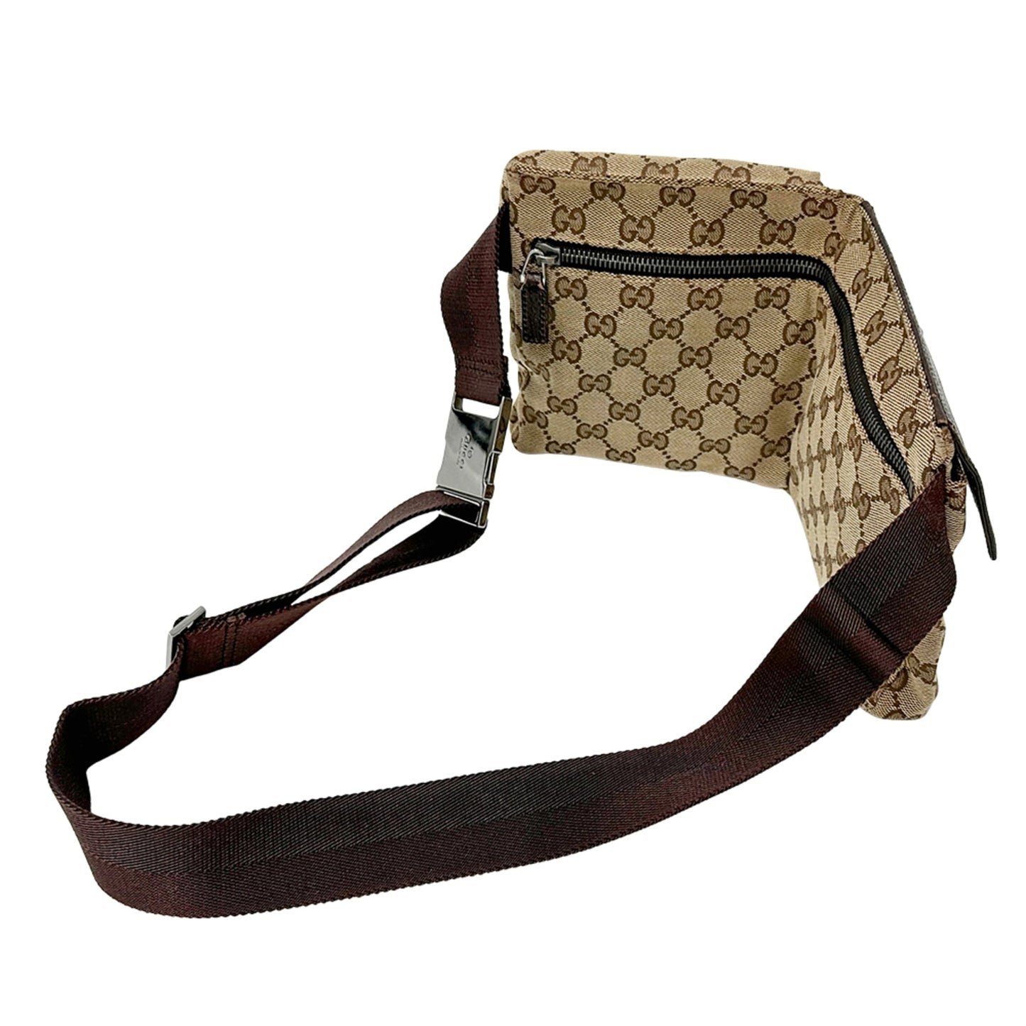 Gucci Gg Canvas Beige Brown Gg Canvas Fanny Pack Sling Bag ( )