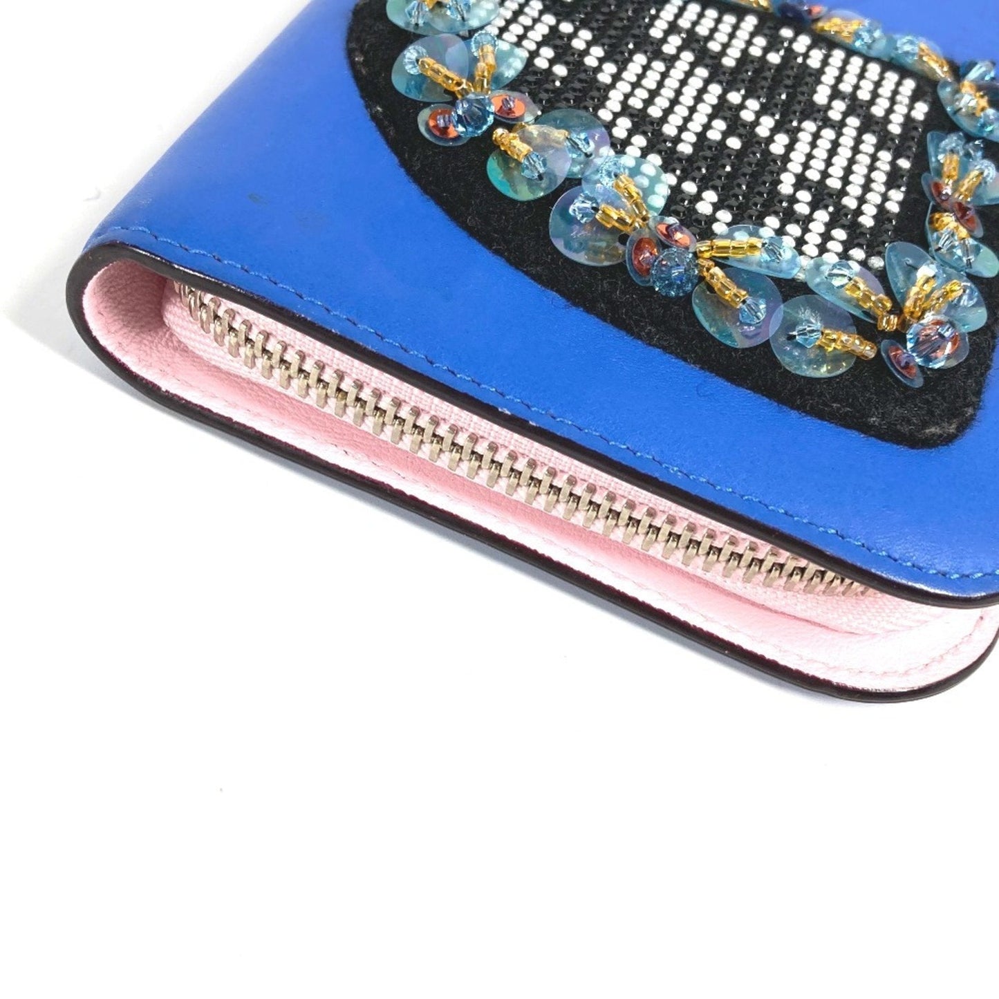 Christian Dior Black Blue Leather Long Wallet (Bi-Fold) ()