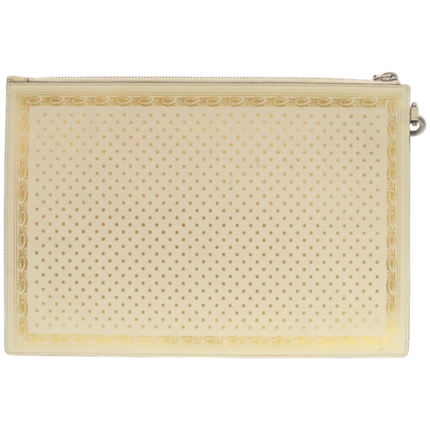 Gucci Gold Ivory Leather Clutch Bag ( )