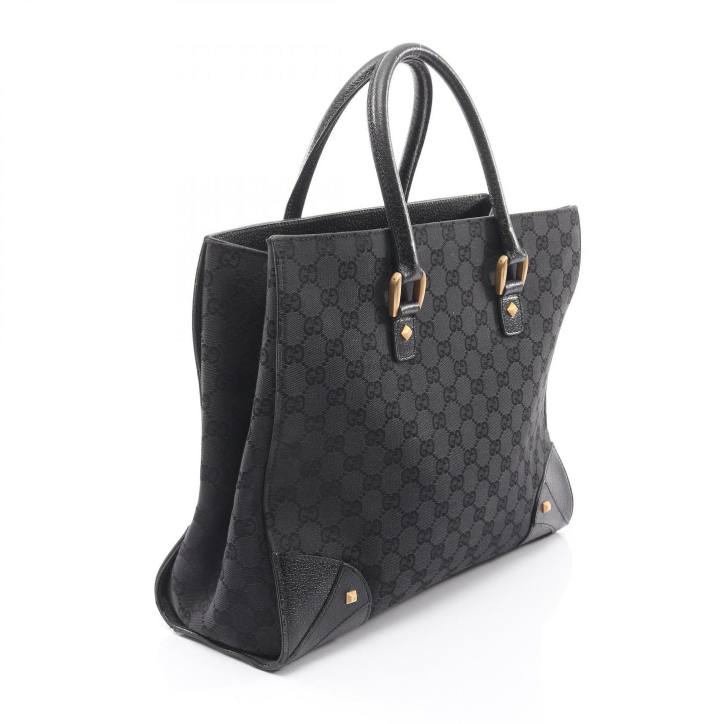 Gucci Black Canvas Leather Handbag ( )