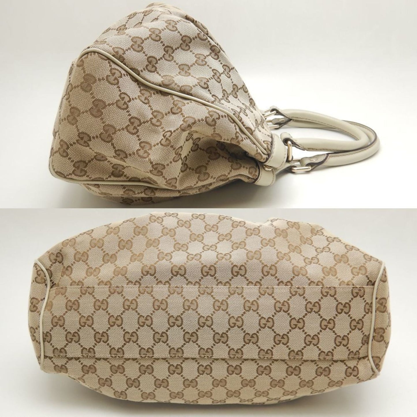 Gucci Beige Gg Canvas Tote Bag