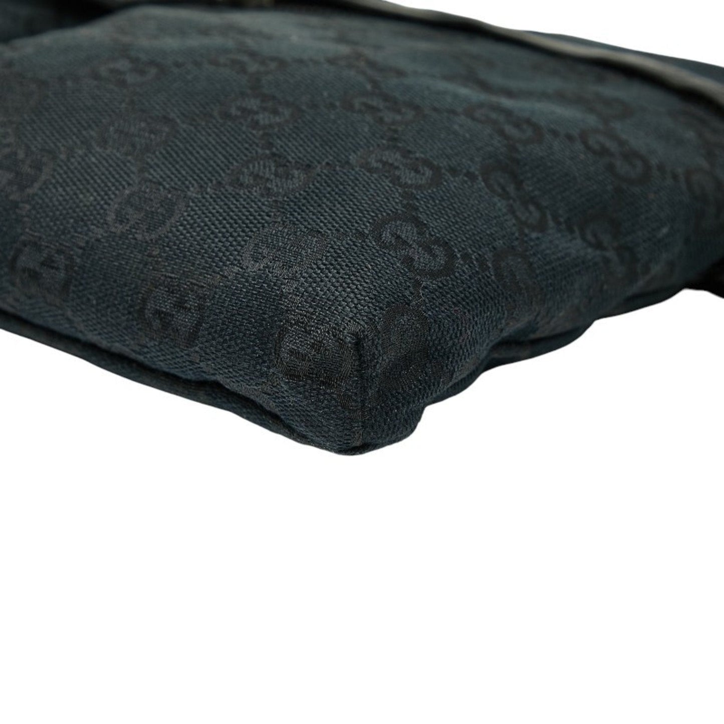 Gucci Black Canvas Leather Fanny Pack Shoulder Bag ( )
