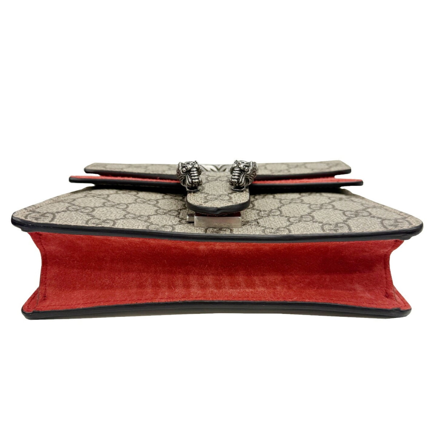 Gucci Brown Red Color Pvc Suede Handbag Shoulder Bag ( )