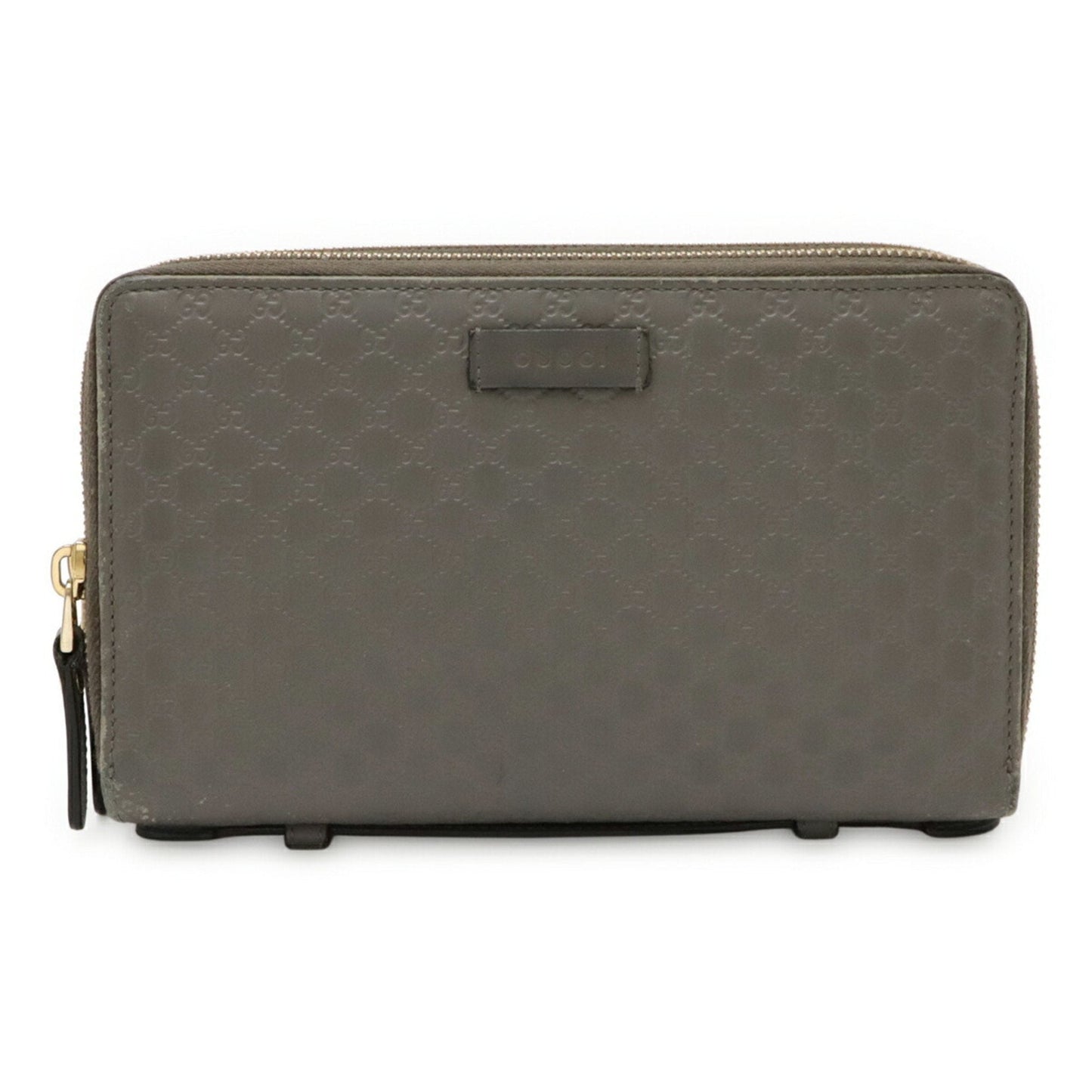 Gucci Gray Micro Gg Leather Long Wallet (Bi-Fold) ( )