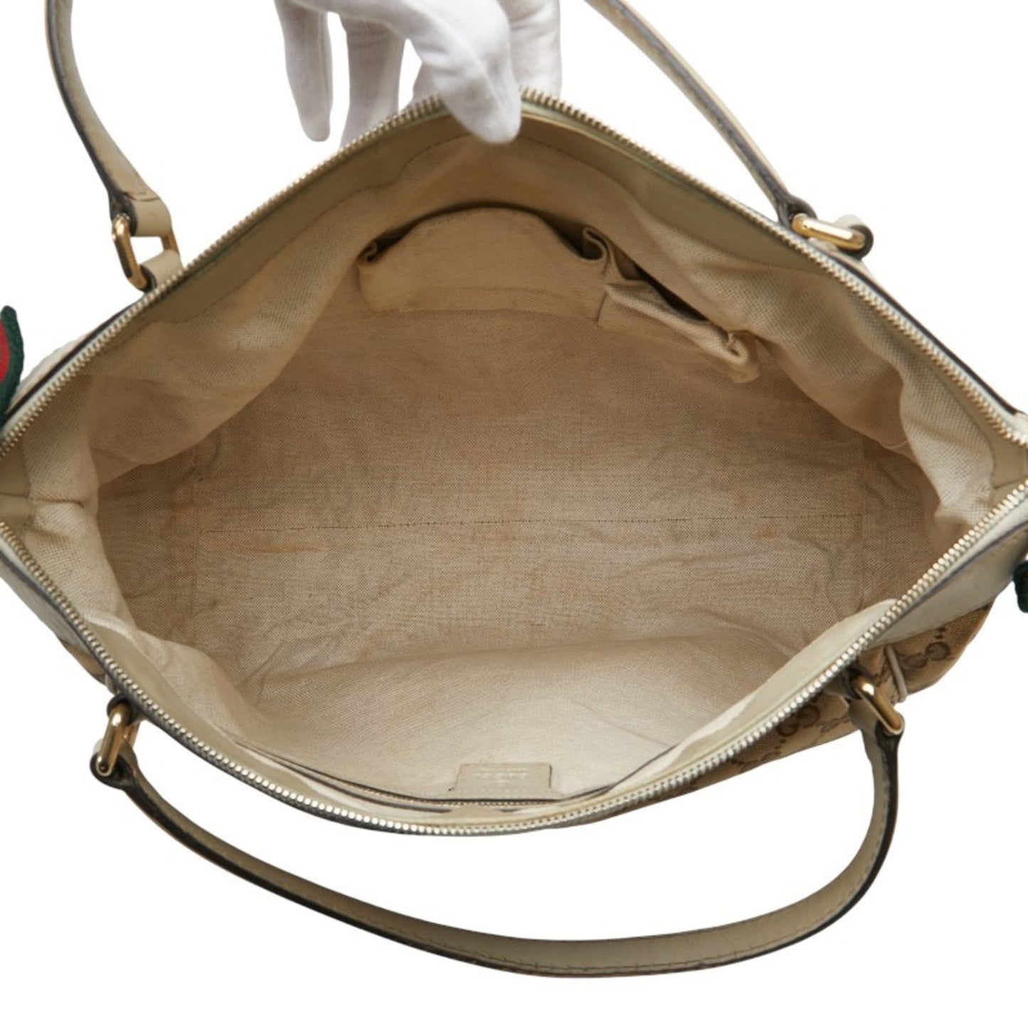Gucci Gg Canvas Beige Gg Canvas Leather Shoulder Bag Tote Bag ( )