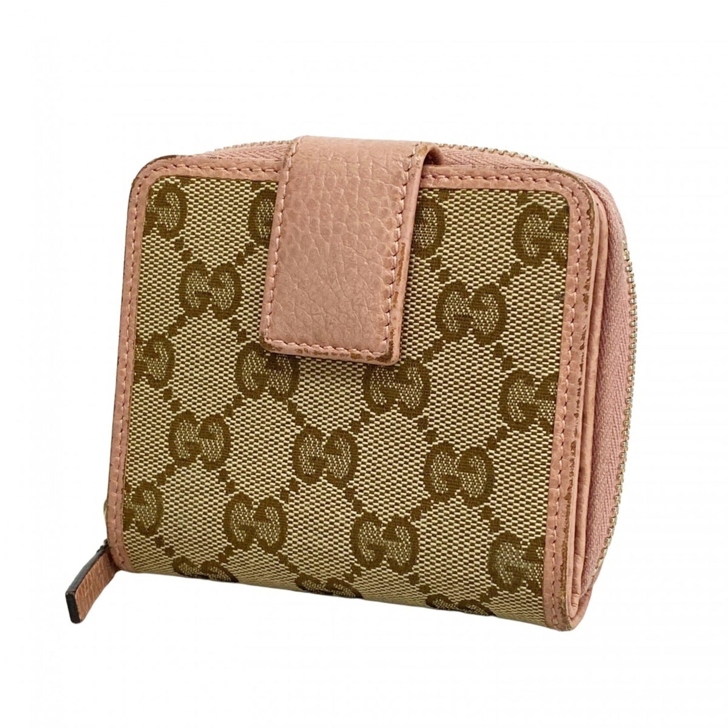 Gucci Beige Pink Canvas Wallet (Bi-Fold) ( )