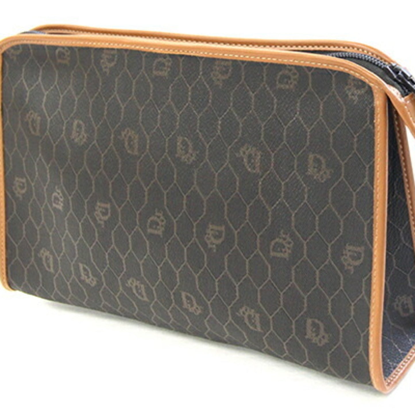 Christian Dior Brown Pvc Leather Clutch Bag ()