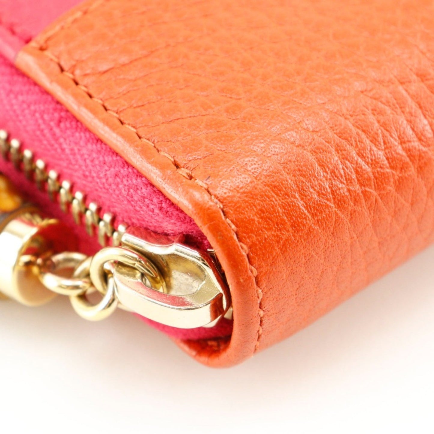 Gucci Orange Pink Leather Long Wallet (Bi-Fold) ( )