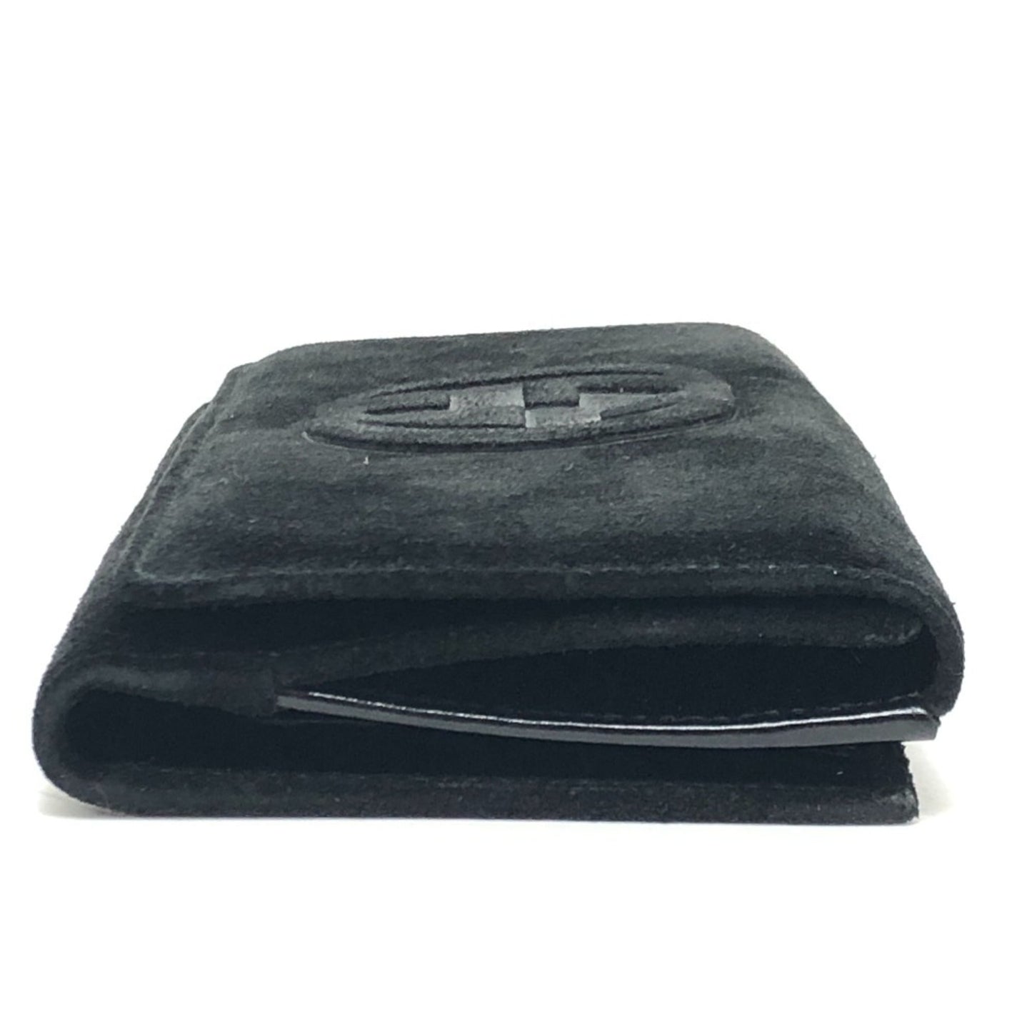 Gucci Black Suede Leather Long Wallet (Bi-Fold) ( )