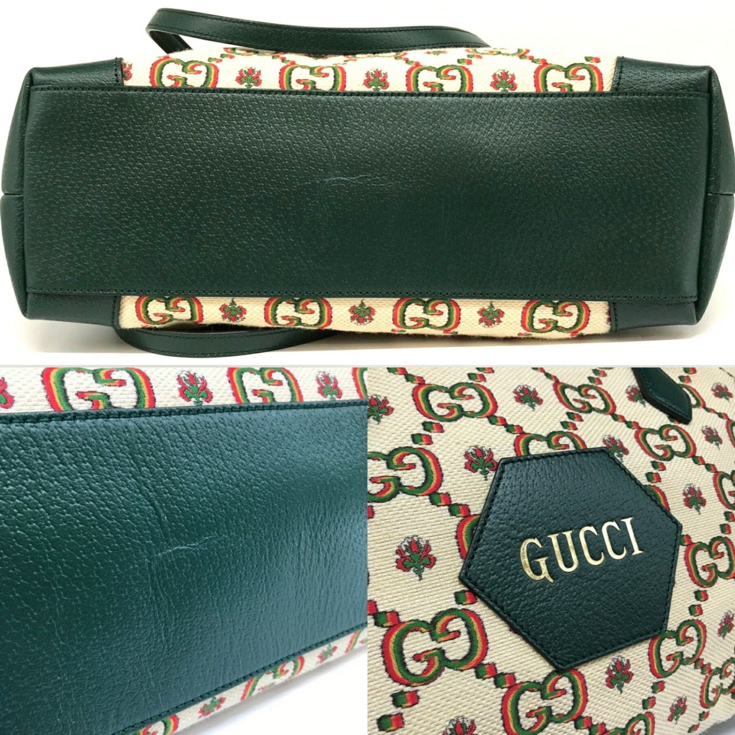 Gucci Gg Canvas Green Gg Canvas Tote Bag ( )