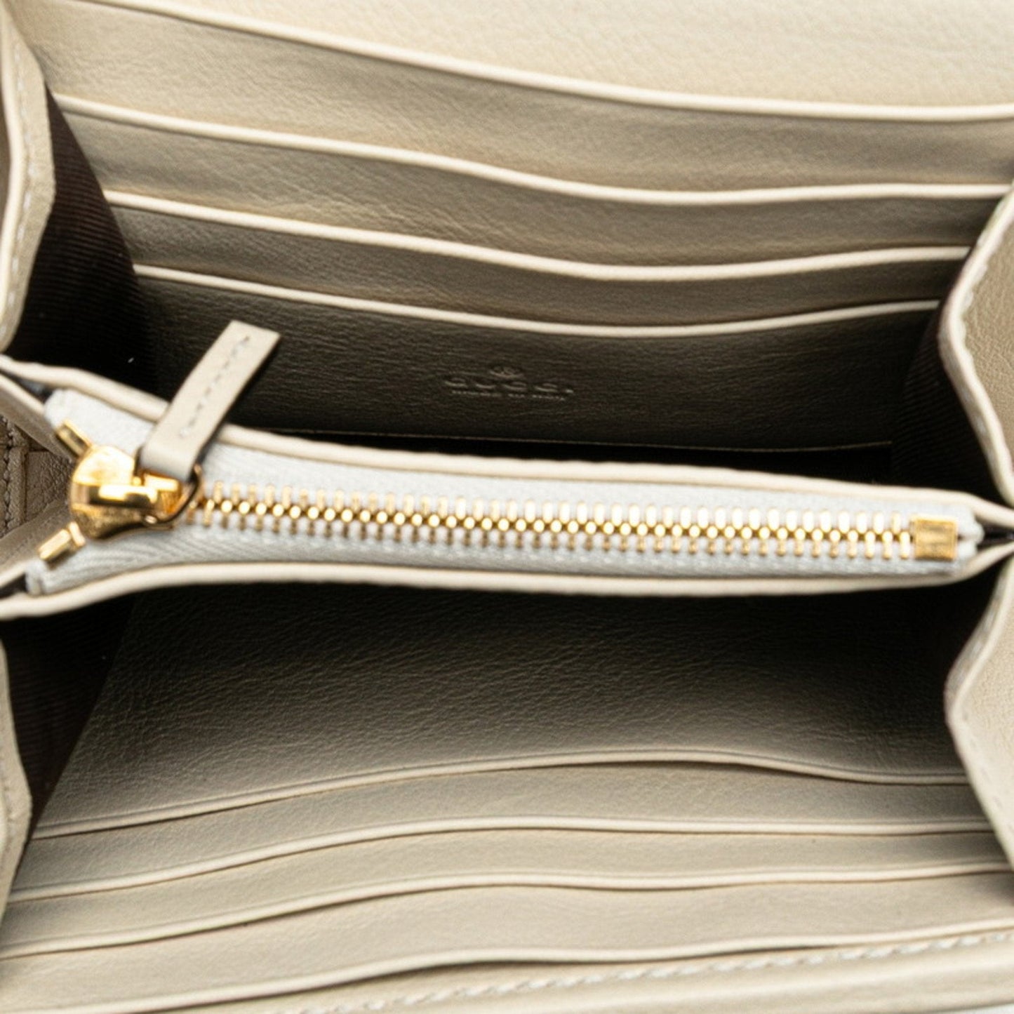 Gucci Gold Ivory Leather Shoulder Bag ( )