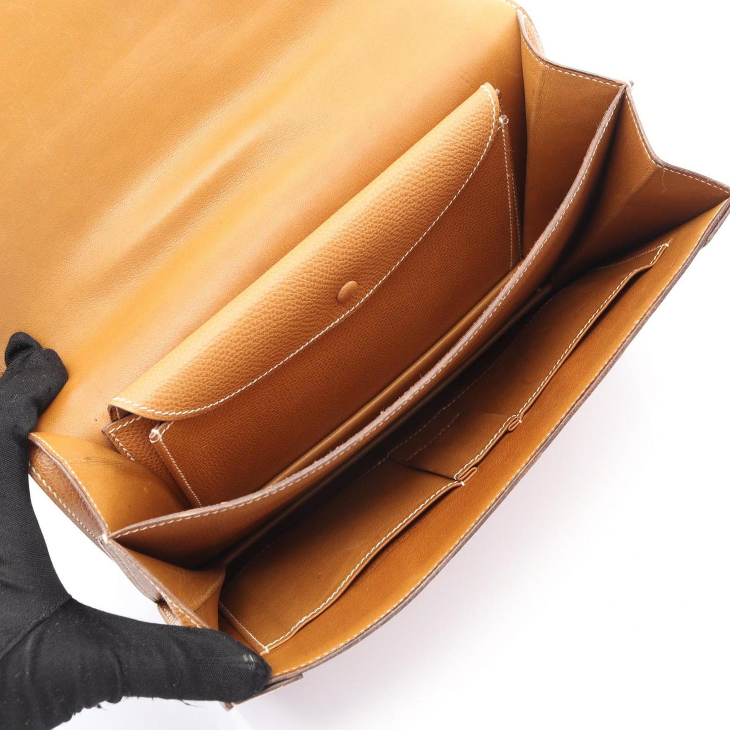 Hermes Brown Courchevel Leather Handbag ( )
