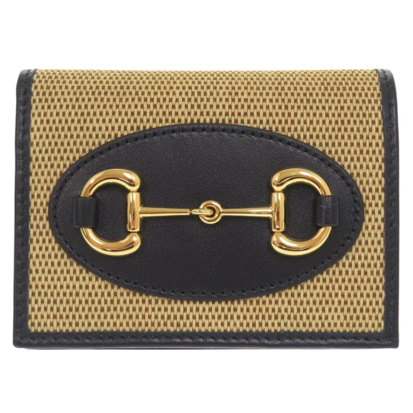 Gucci Beige Navy Canvas Leather Wallet (Bi-Fold) ( )