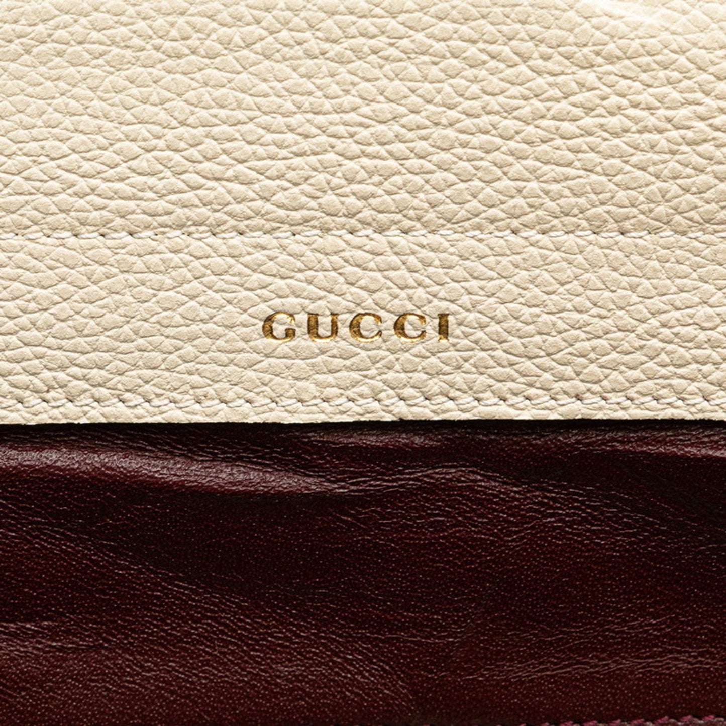 Gucci Gold Silver White Leather Handbag Shoulder Bag ( )