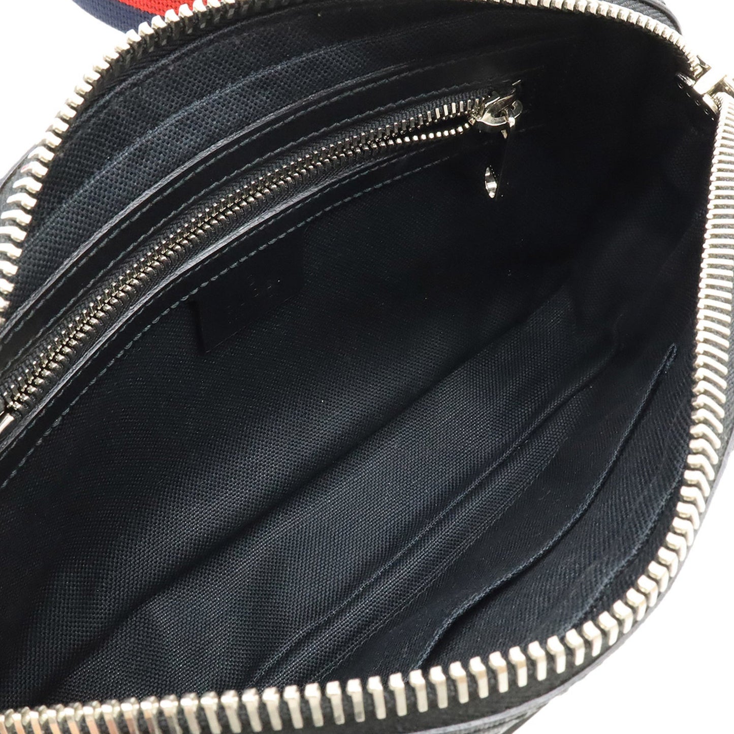 Gucci Black Dark Gray Navy Pvc Leather Fanny Pack ( )