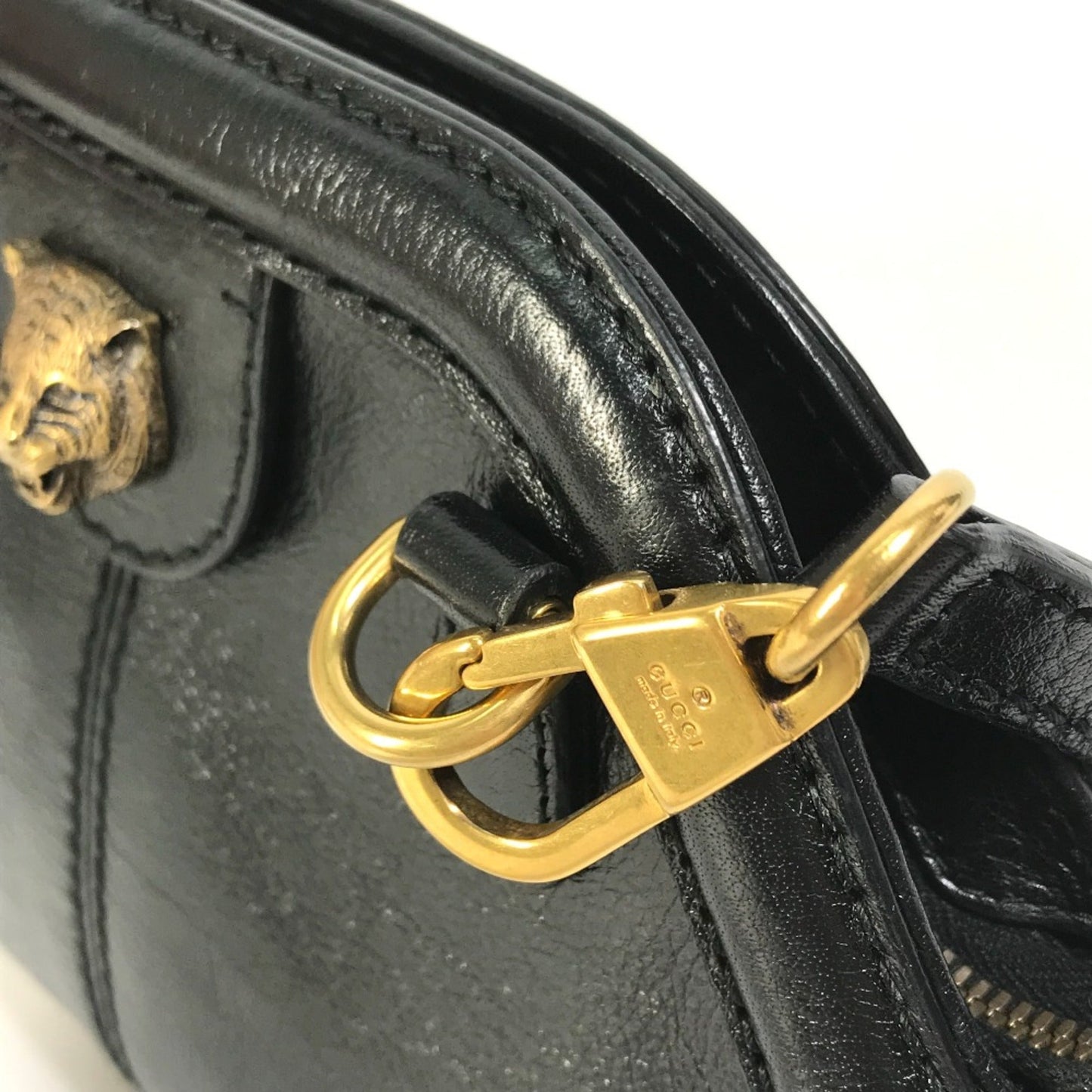 Gucci Black Leather Shoulder Bag ( )