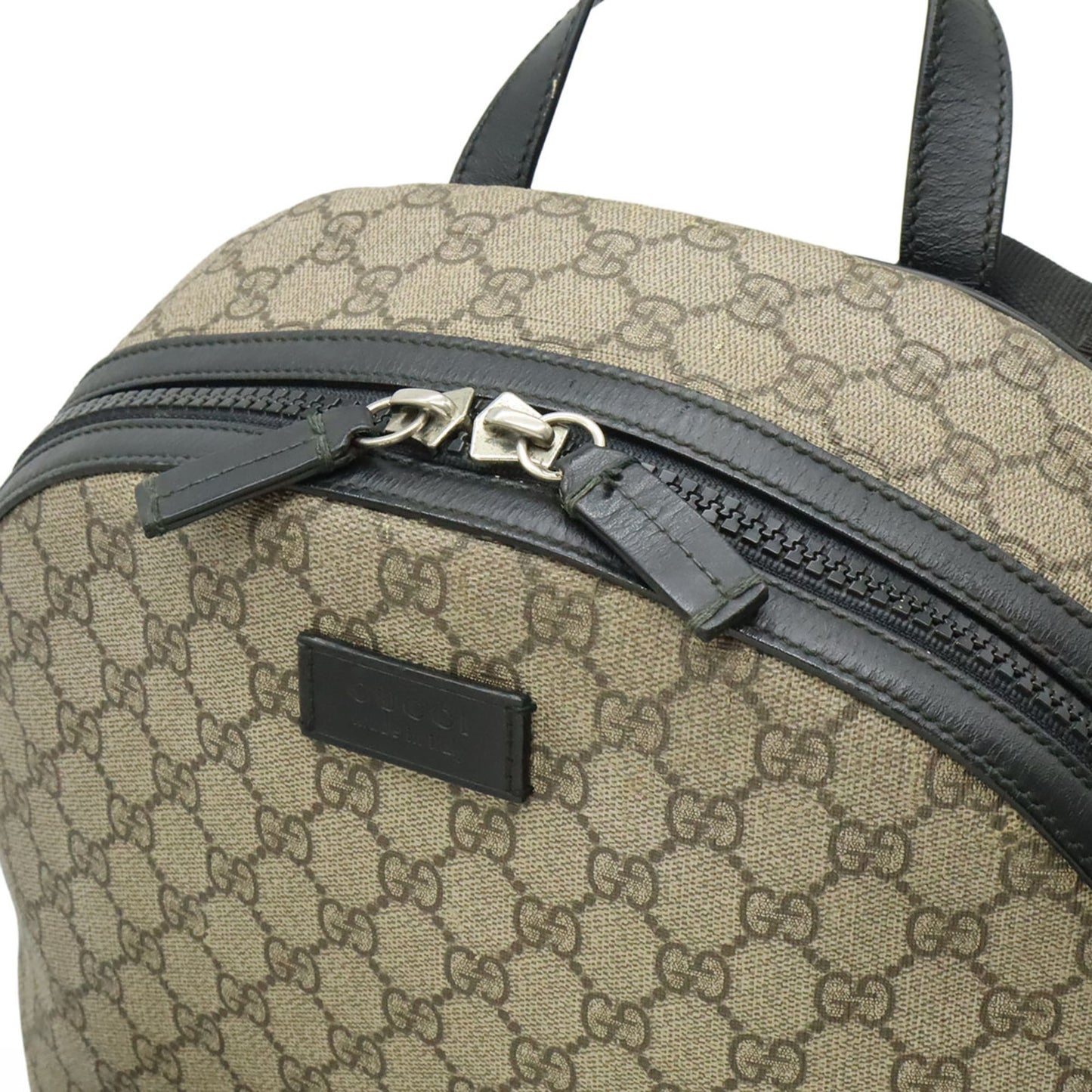 Gucci Beige Black Gg Supreme Backpack ( )