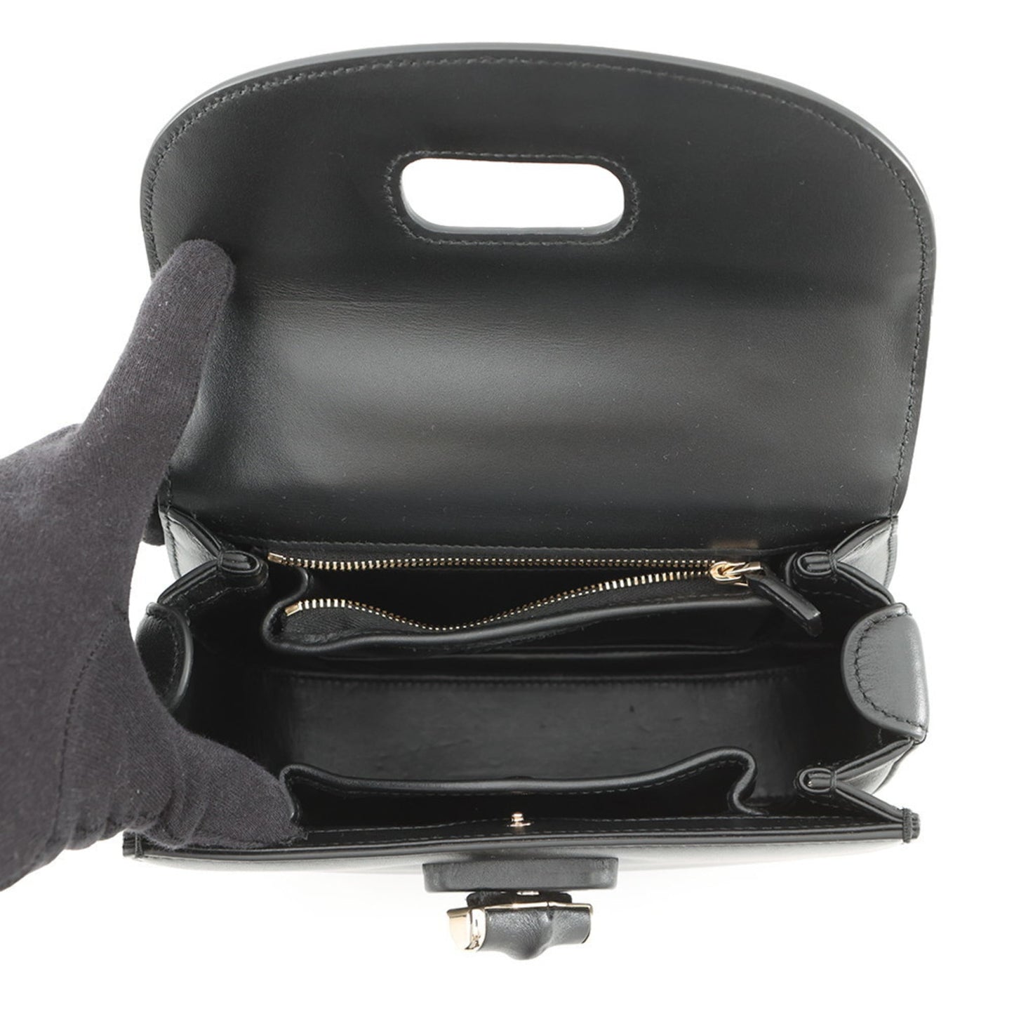 Gucci Black Leather Handbag Shoulder Bag ( )