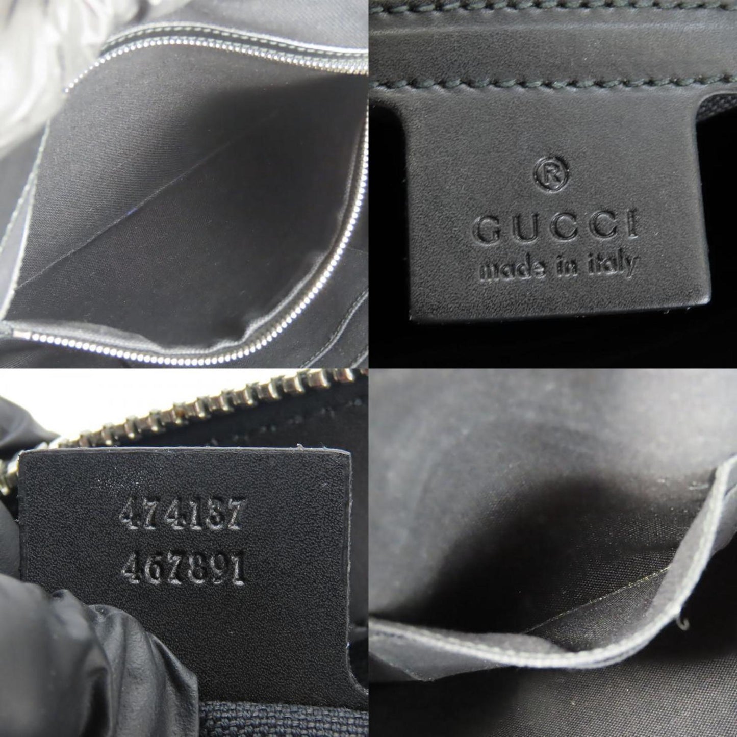 Gucci Black Gray Gg Supreme Shoulder Bag ( )