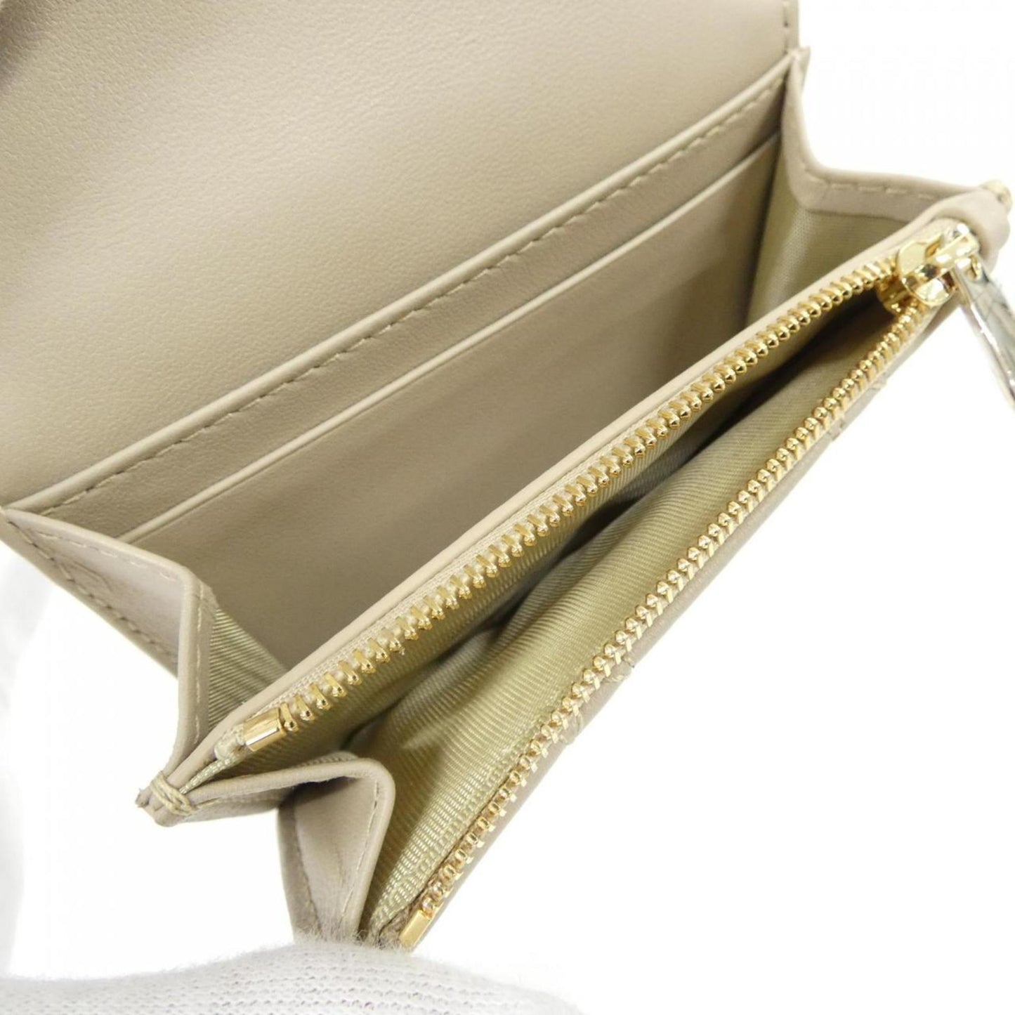 Christian Dior Beige Leather Wallet (Bi-Fold) ()