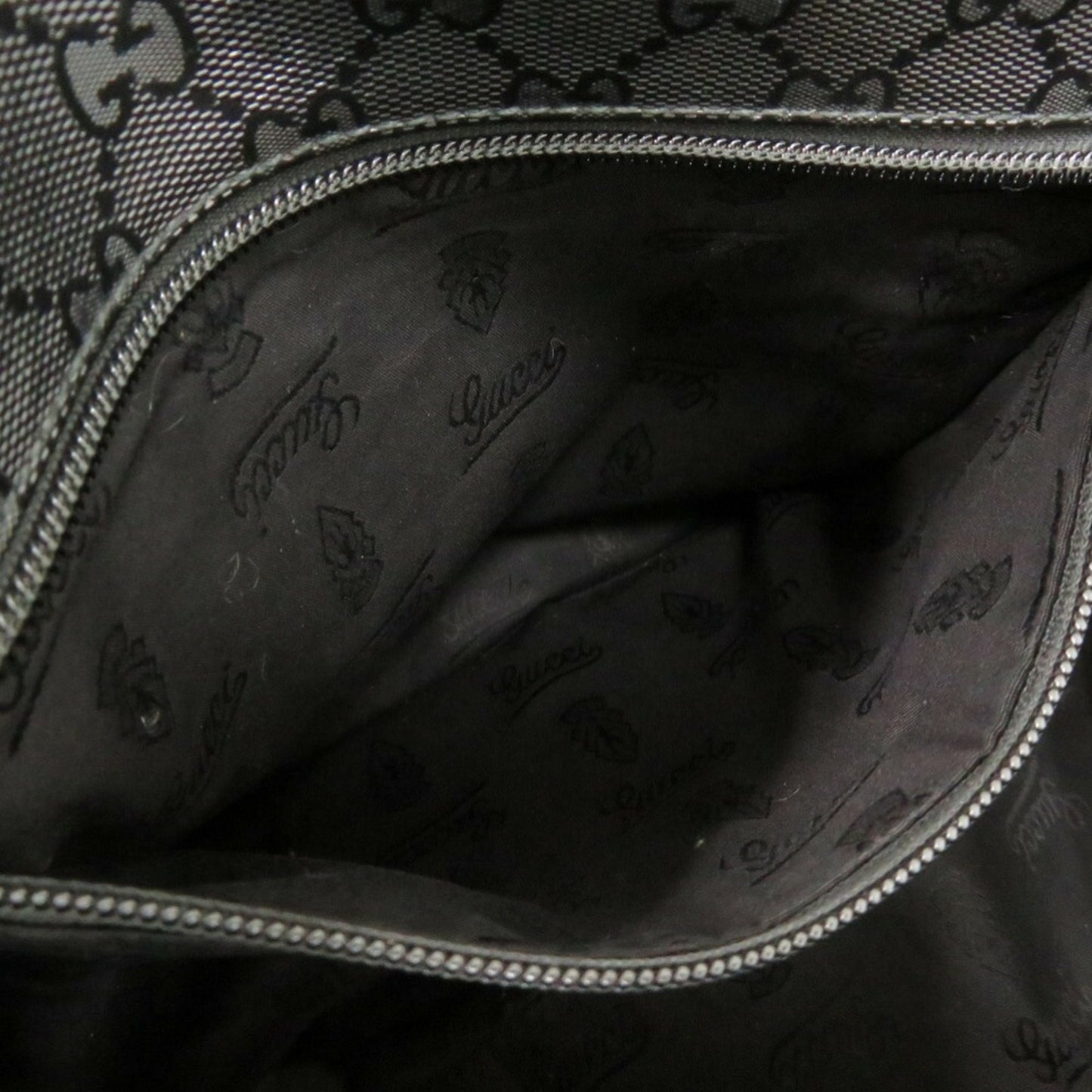 Gucci Black Coated Canvas Pvc Messenger Bag Shoulder Bag ( )