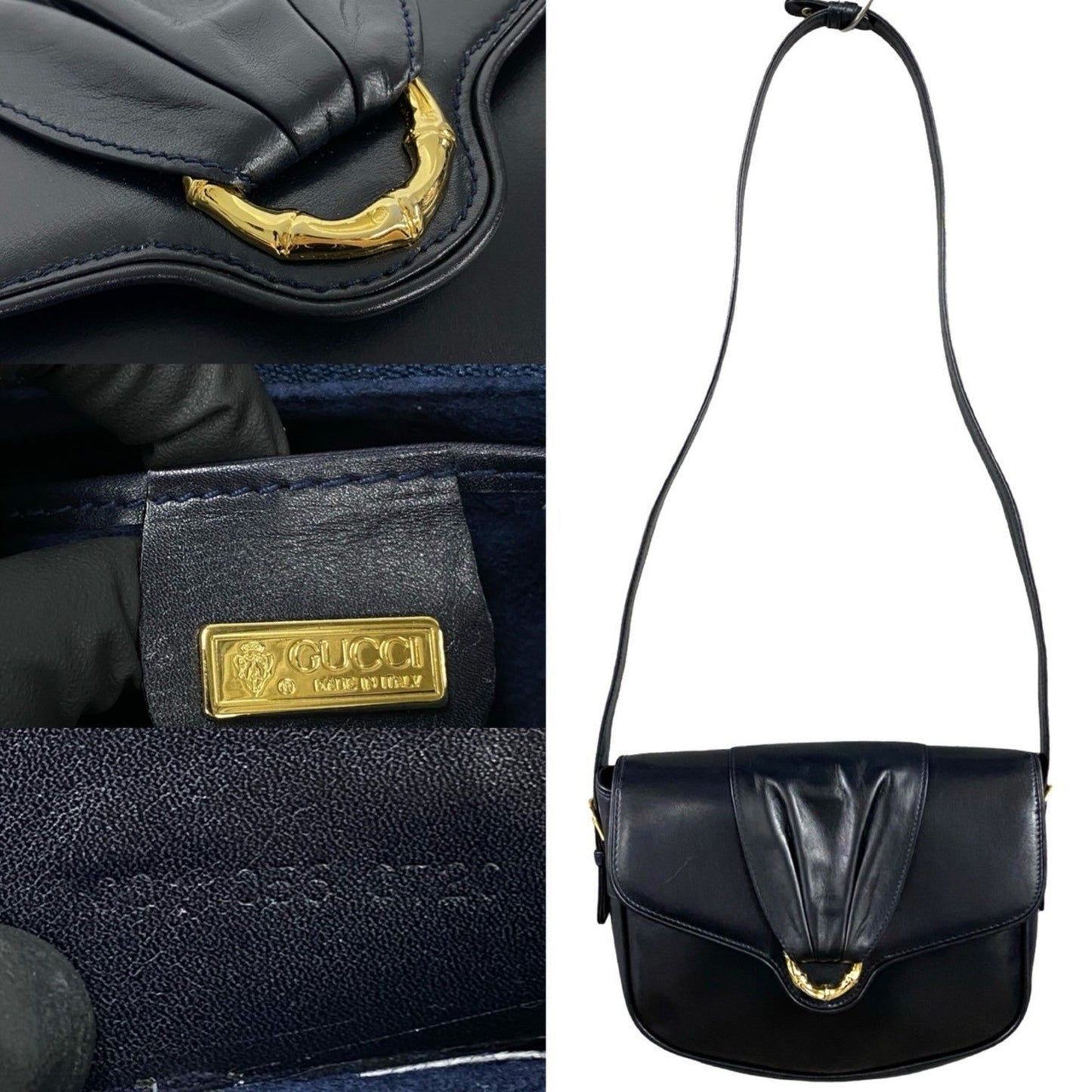Gucci Black Leather Pochette Shoulder Bag ( )
