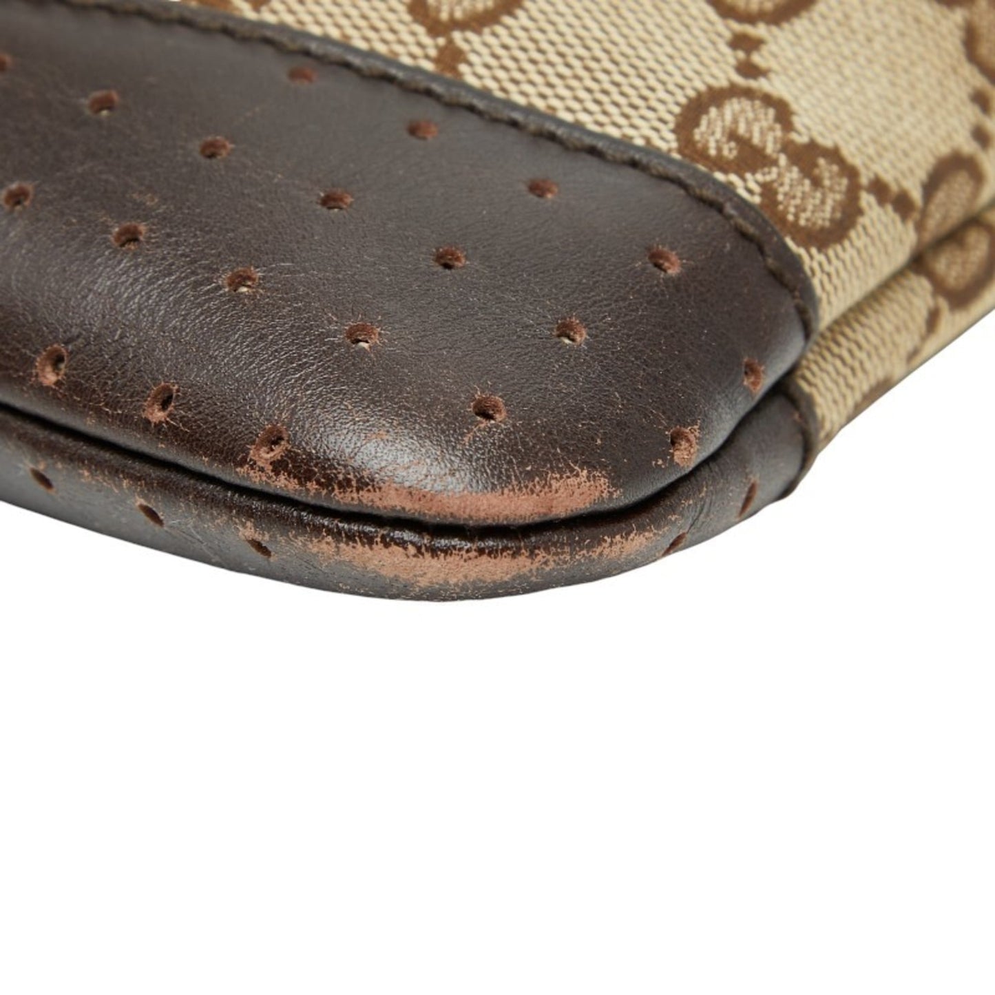 Gucci Gg Canvas Beige Brown Gg Canvas Leather Shoulder Bag ( )