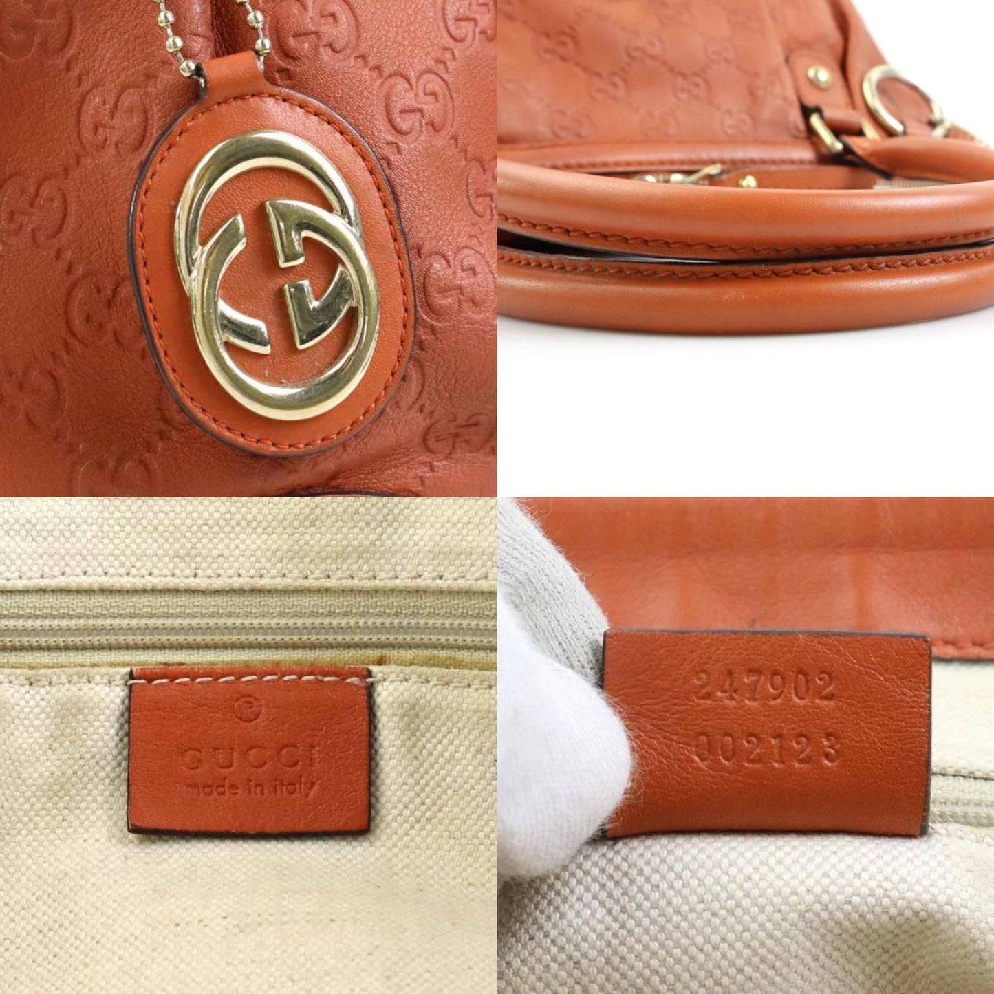 Gucci Sukey Orange Leather Handbag Shoulder Bag ( )