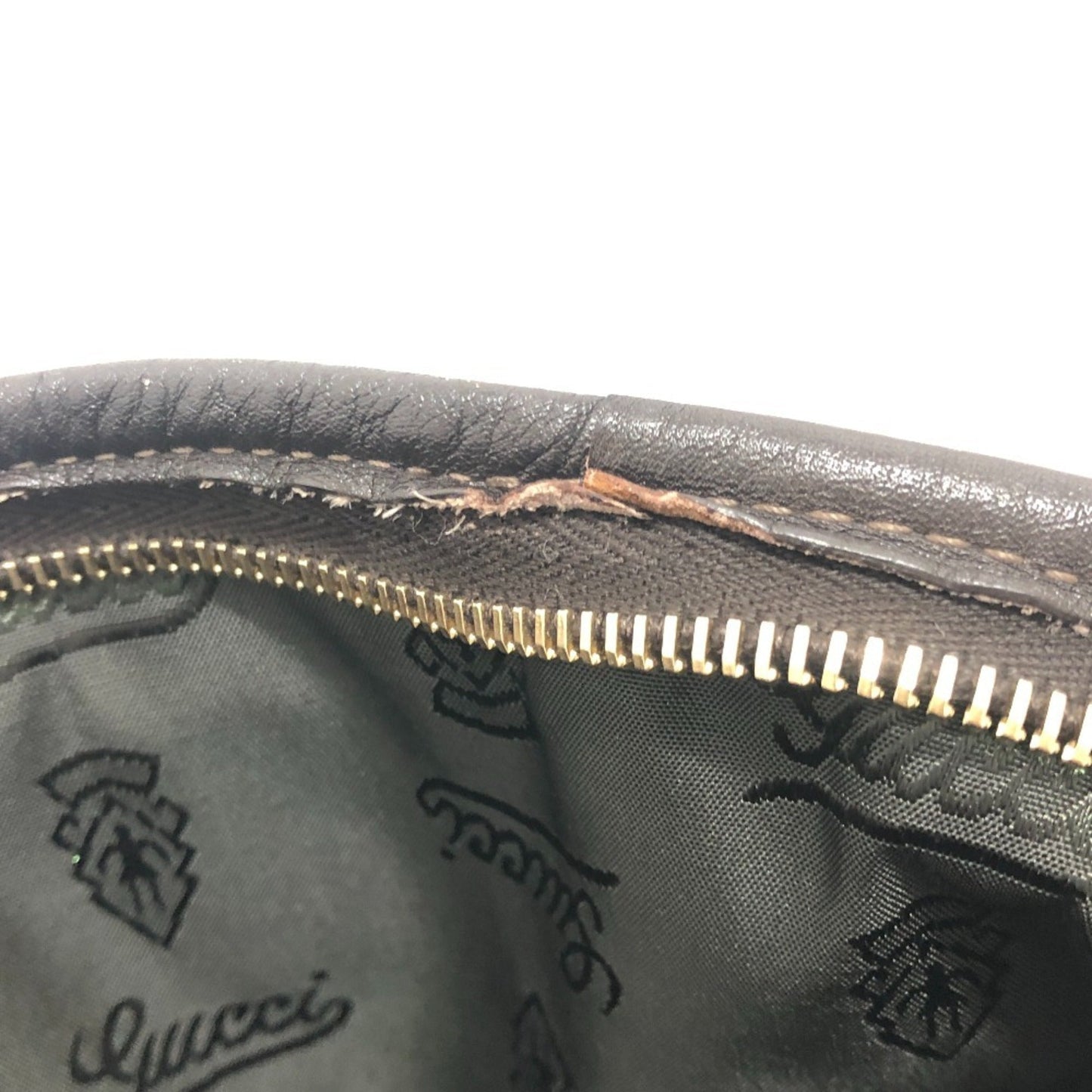 Gucci Brown Leather Handbag Tote Bag ( )
