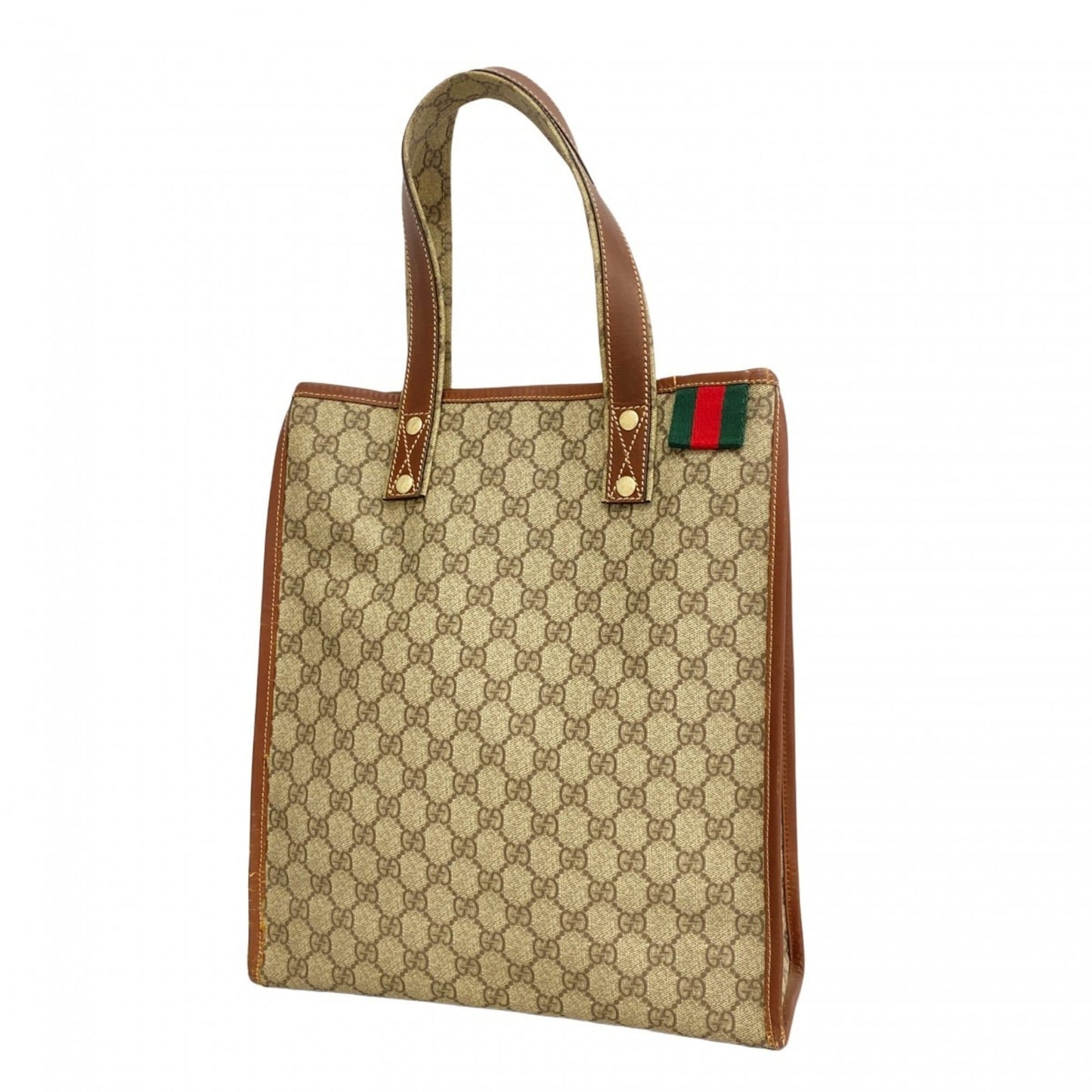 Gucci Beige Brown Pvc Tote Bag ( )