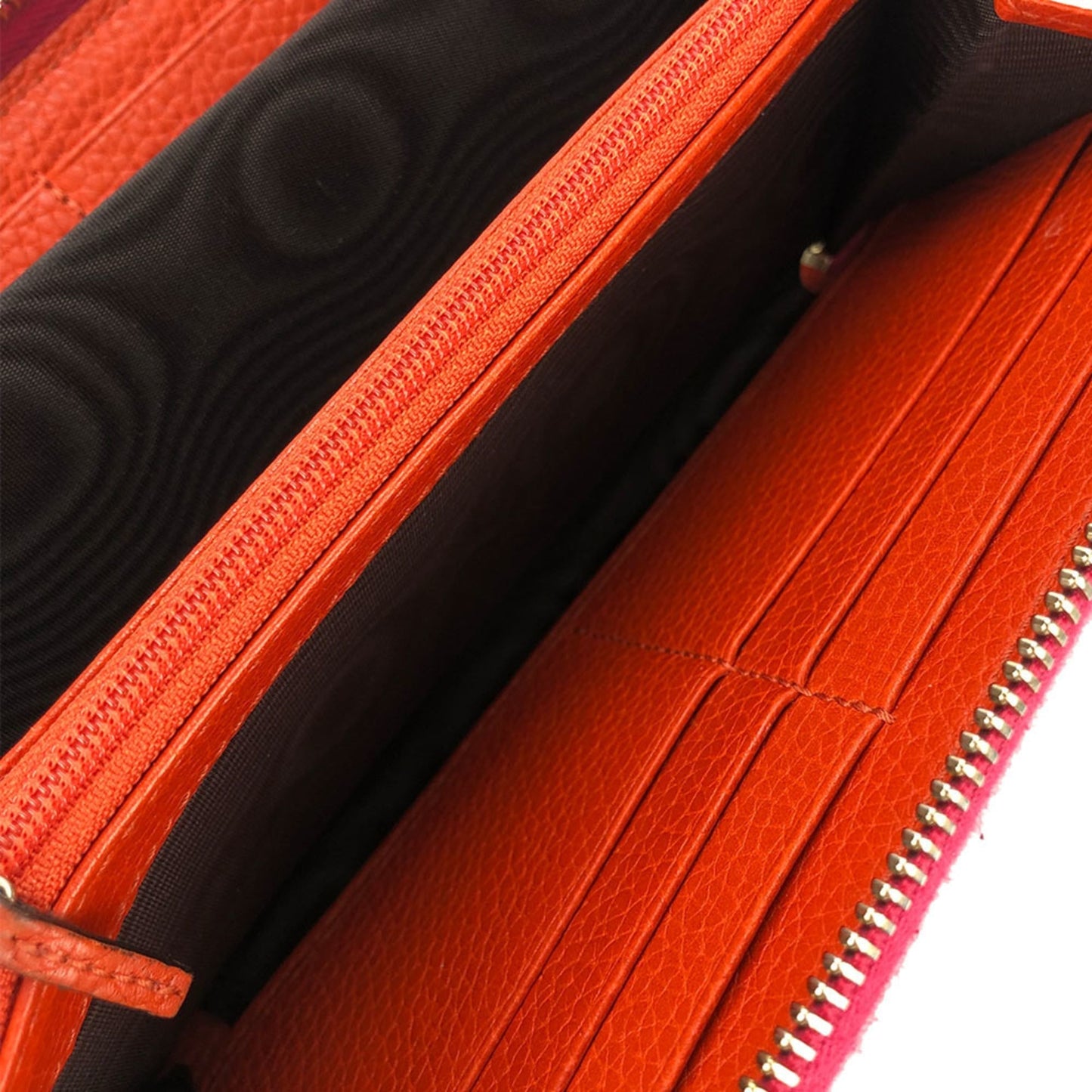 Gucci Bamboo Orange Pink Leather Long Wallet (Bi-Fold) ( )