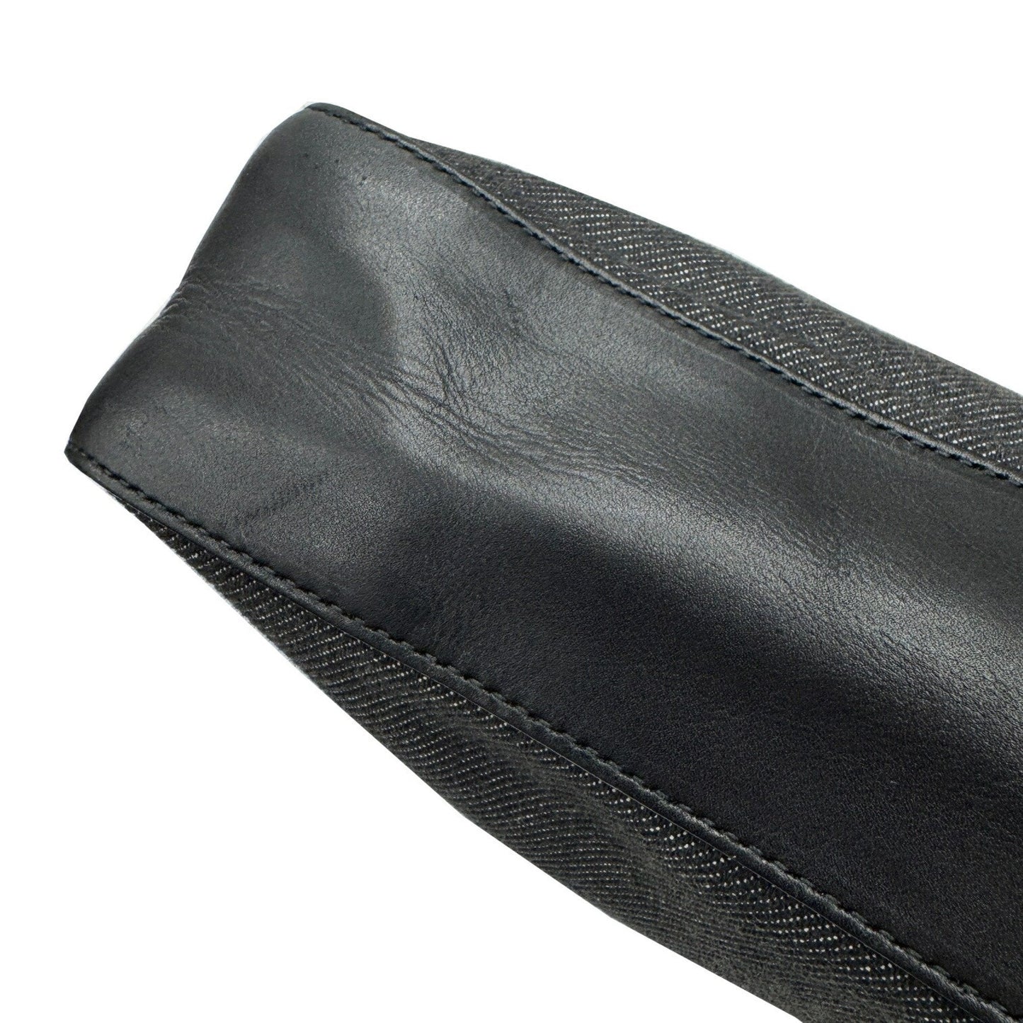 Gucci Sherry Line Black Denim Leather Handbag Tote Bag ( )