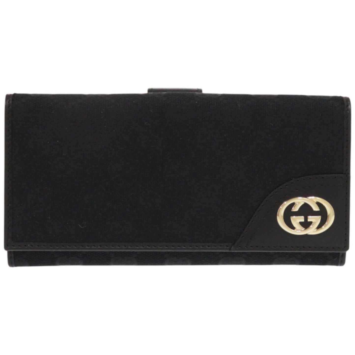 Gucci Black Gg Canvas Long Wallet (Bi-Fold) ( )
