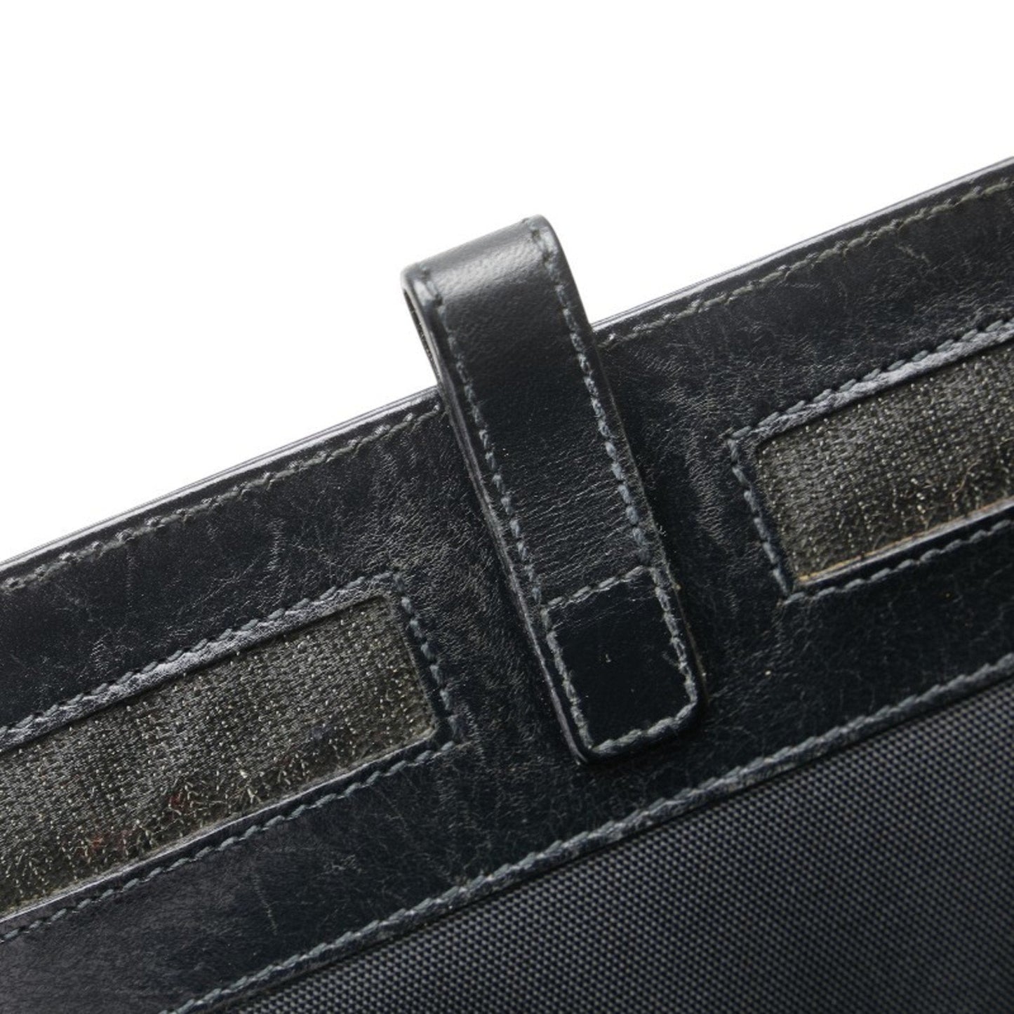 Gucci Black Leather Nylon Canvas Shoulder Bag ( )
