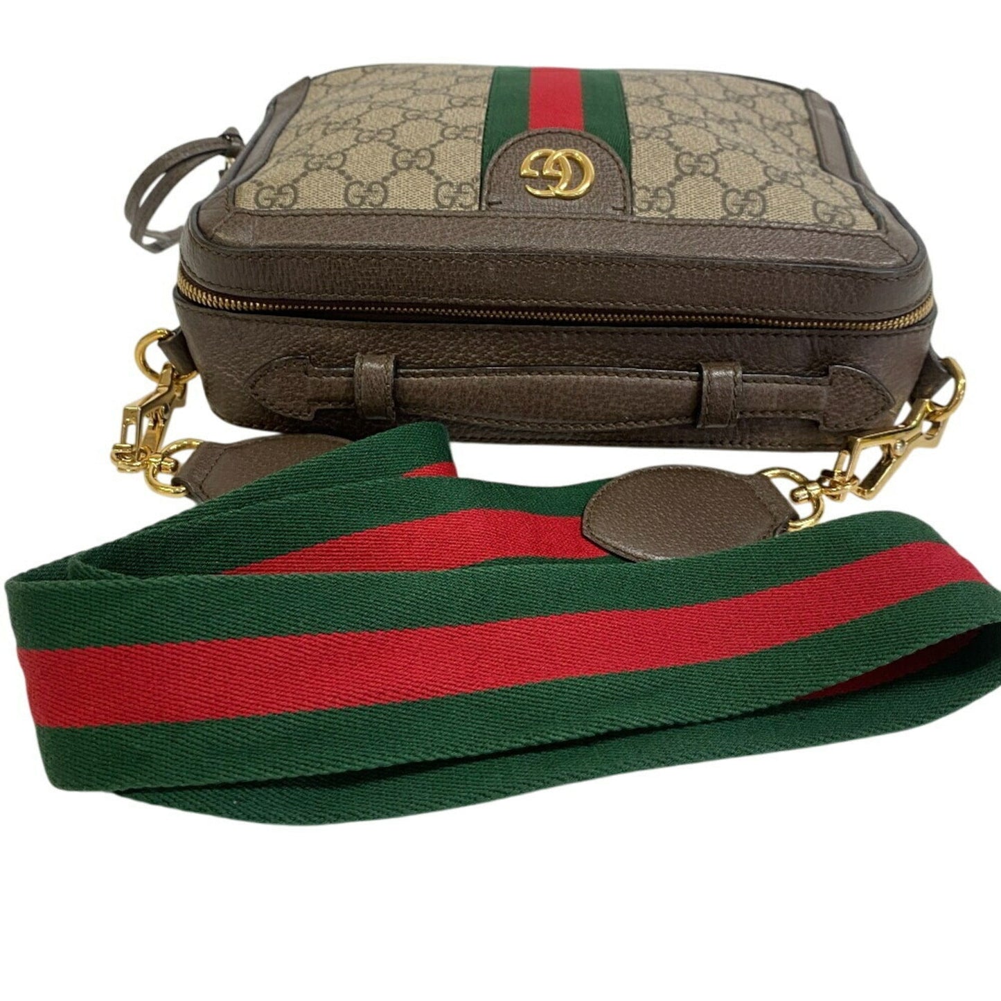 Gucci Brown Pvc Coated Canvas Shoulder Bag ( )