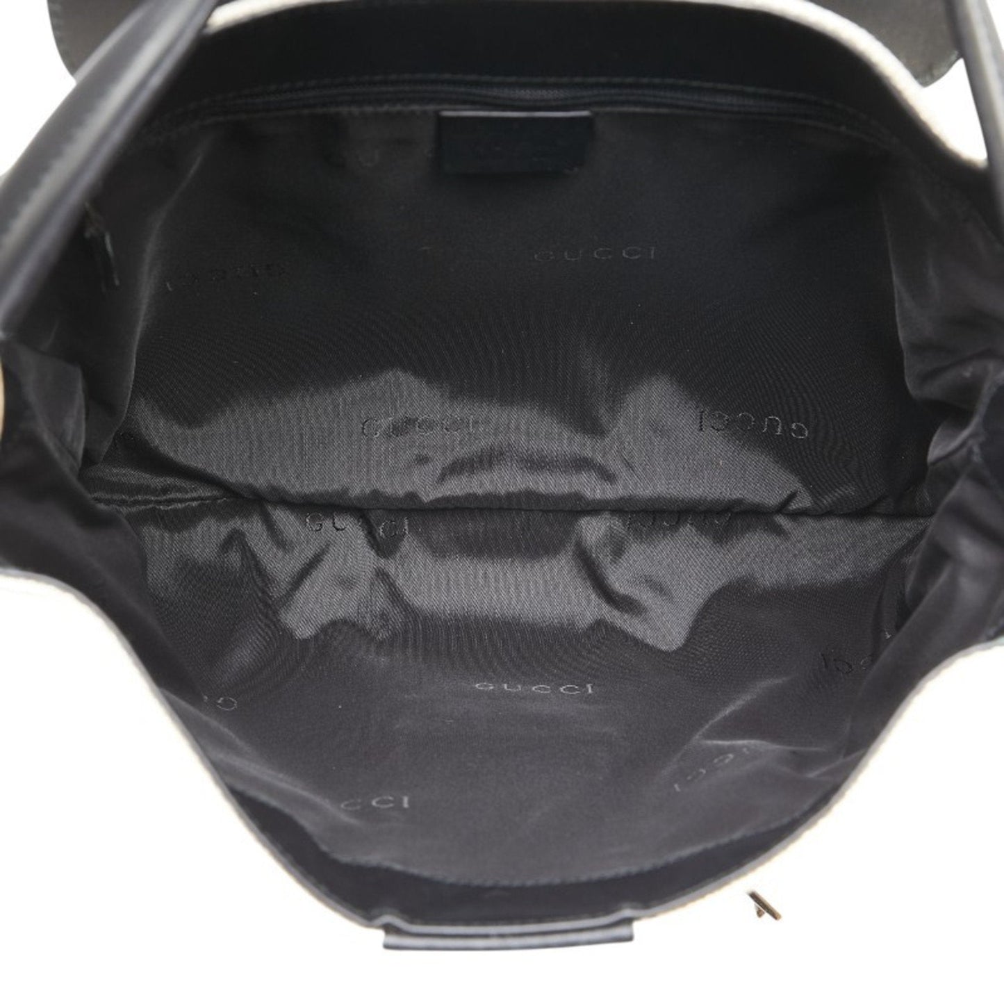 Gucci Black Ivory Canvas Leather Handbag Shoulder Bag ( )