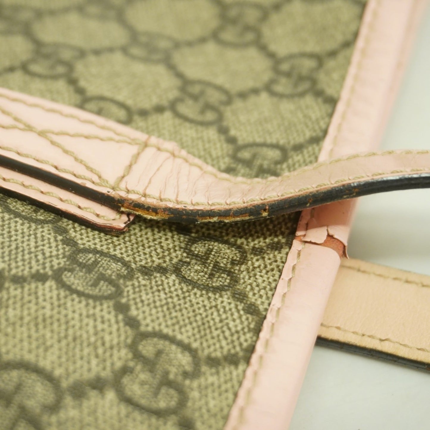 Gucci Brown Pink Pvc Tote Bag ( )