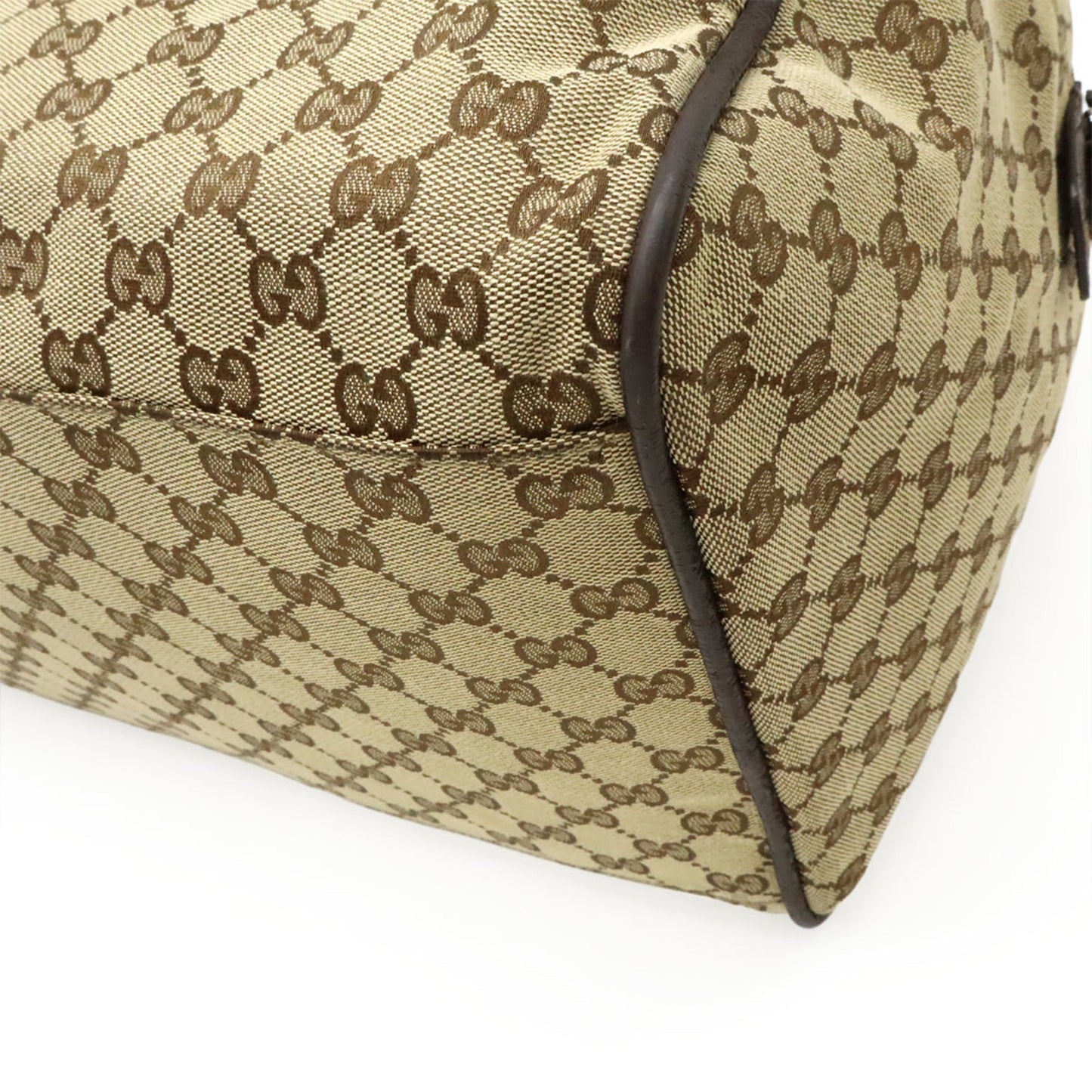 Gucci Beige Green Red Color Canvas Leather Boston Bag Shoulder Bag ( )
