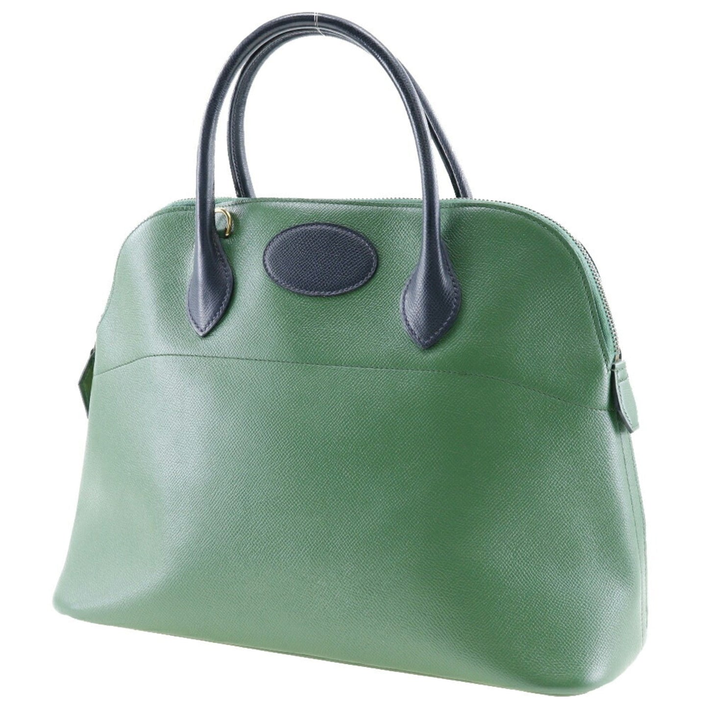 Hermes Green Navy Courchevel Leather Handbag ( )